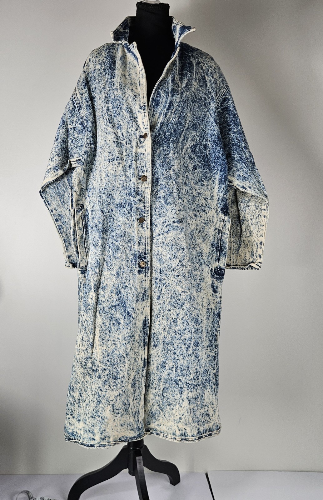 Vintage 1980s Hovis Heartland Women’s X-Large STONEWASH Maxi Denim Coat NWOT