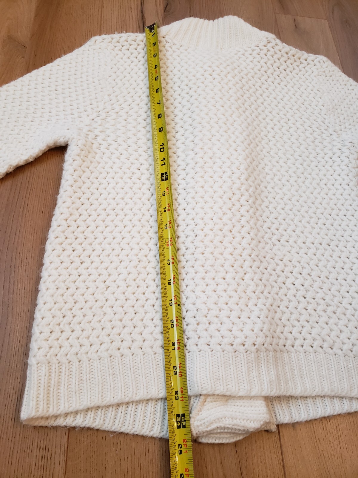 Womens Vintage 50s White Cardigan 100% Turbo Orlon Acrylic by Sheridan 3/4 Slv