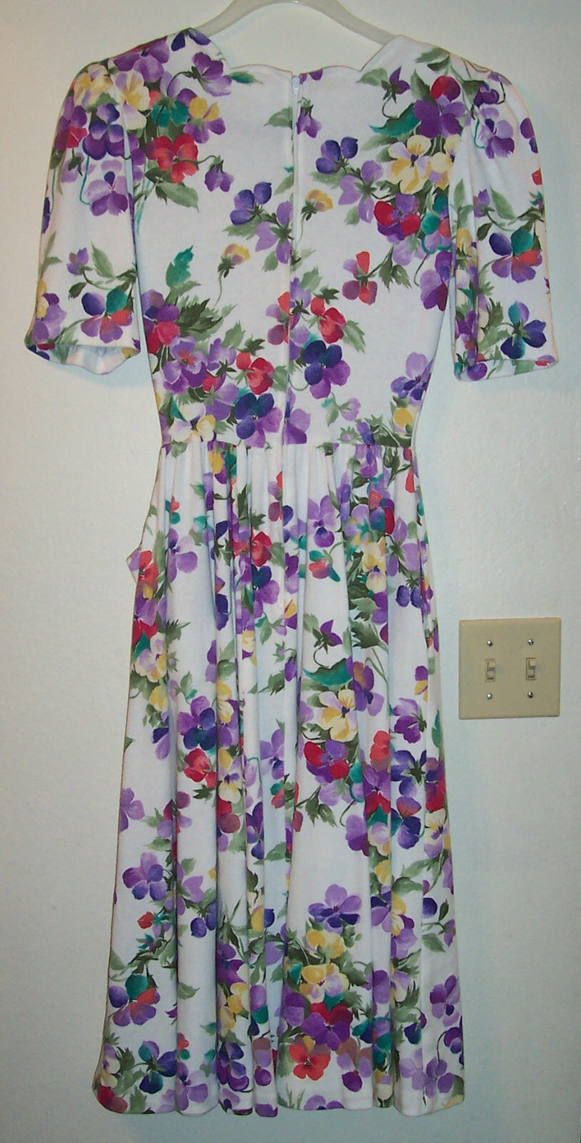 Vintage EXPO 1980s Floral Pansy Circle Dress – Size: 10