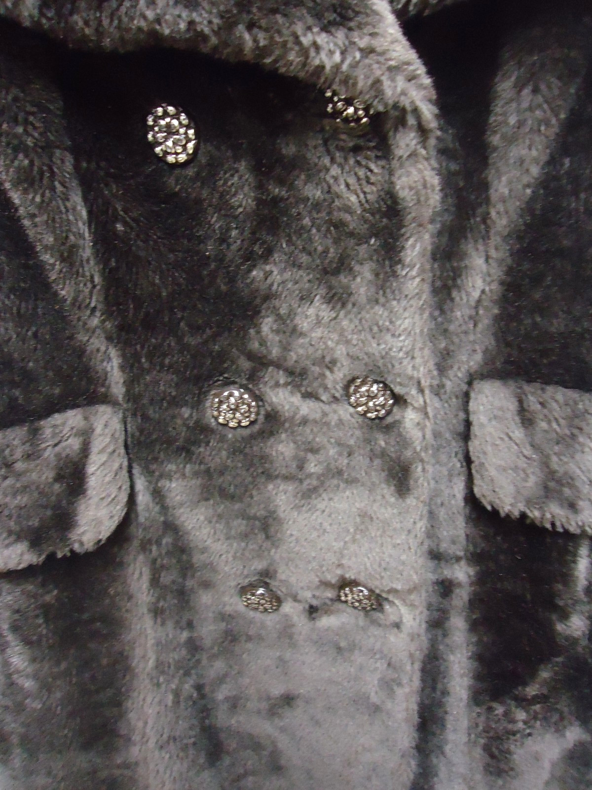 Vintage Women’s Betty Rose Dark Brown Faux Fur Double Breasted Coat
