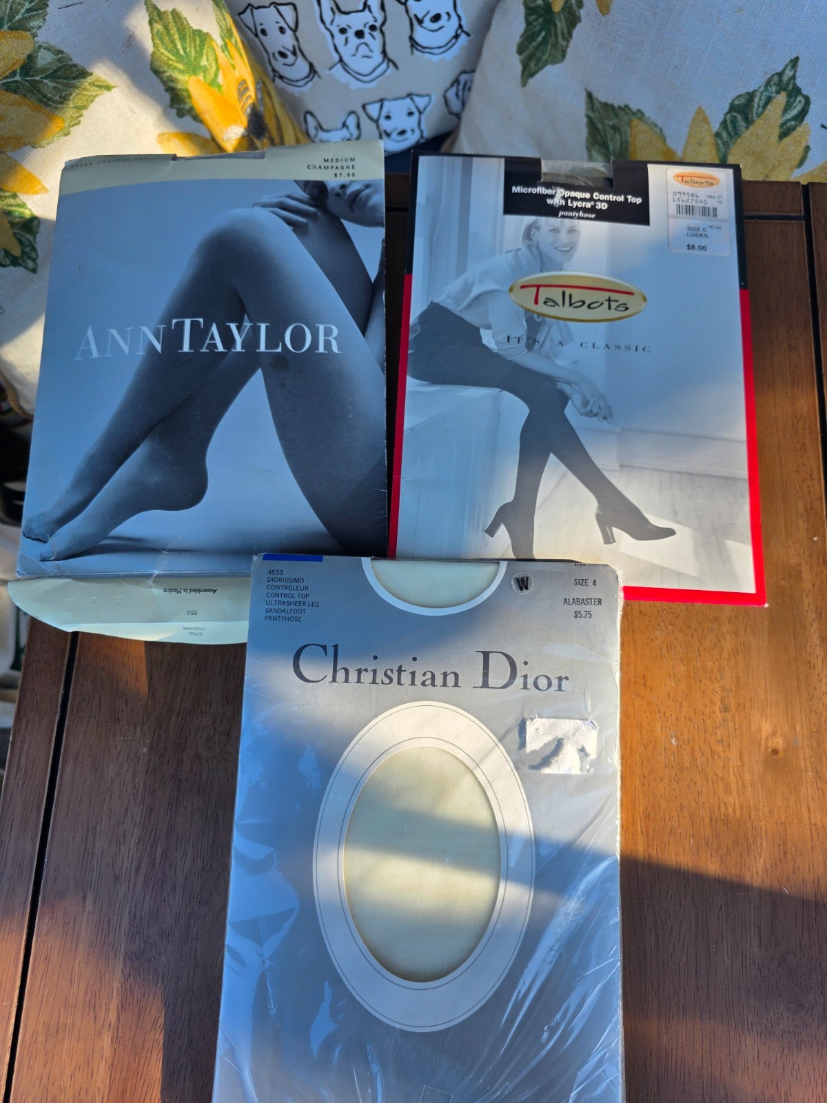Vintage Designer Pantyhose Lot: Christian Dior, Ann Taylor Talbots Various Sizes