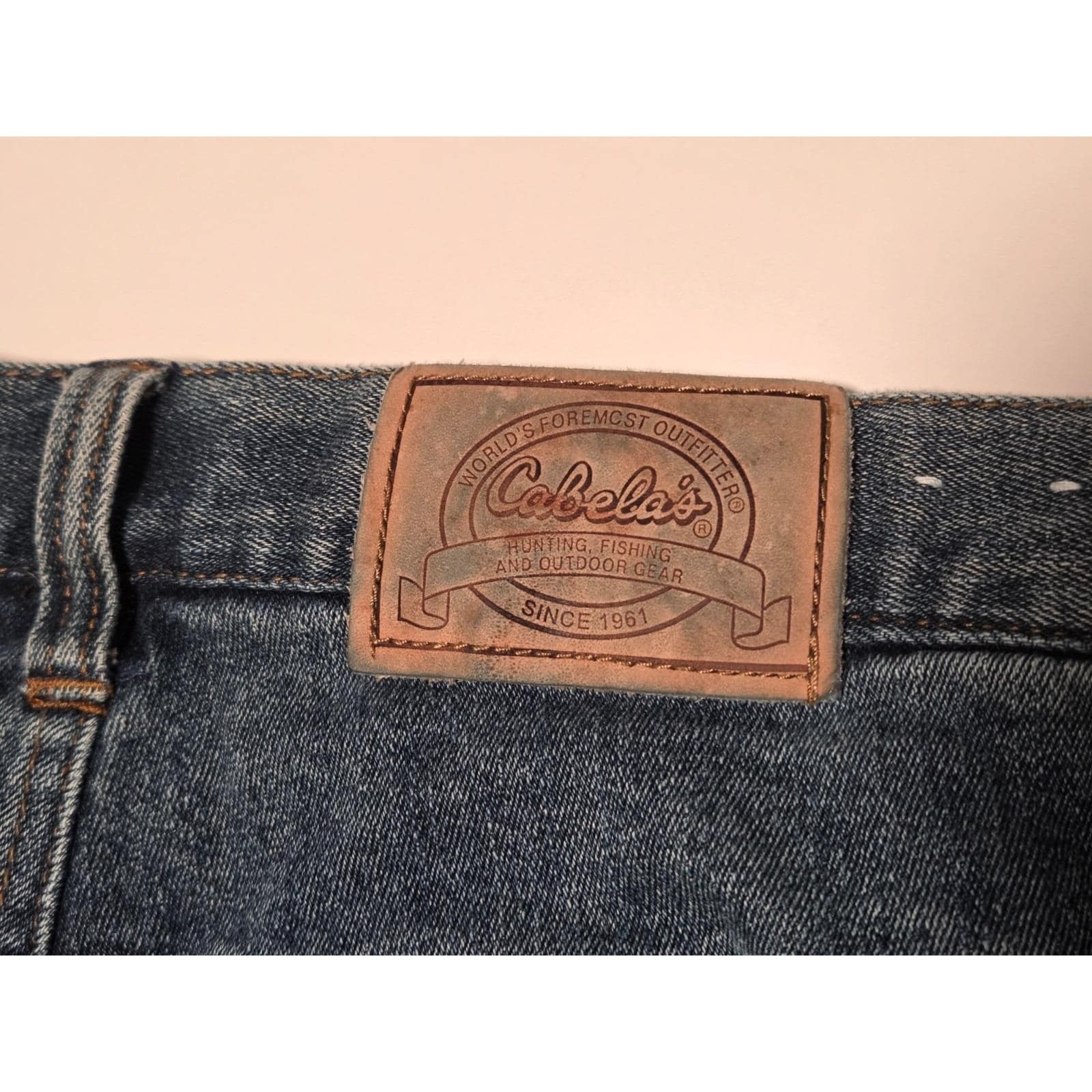 Vintage Cabelas Jeans Womens 14 Blue Denim Dark Wash Flannel Lined Straight Leg