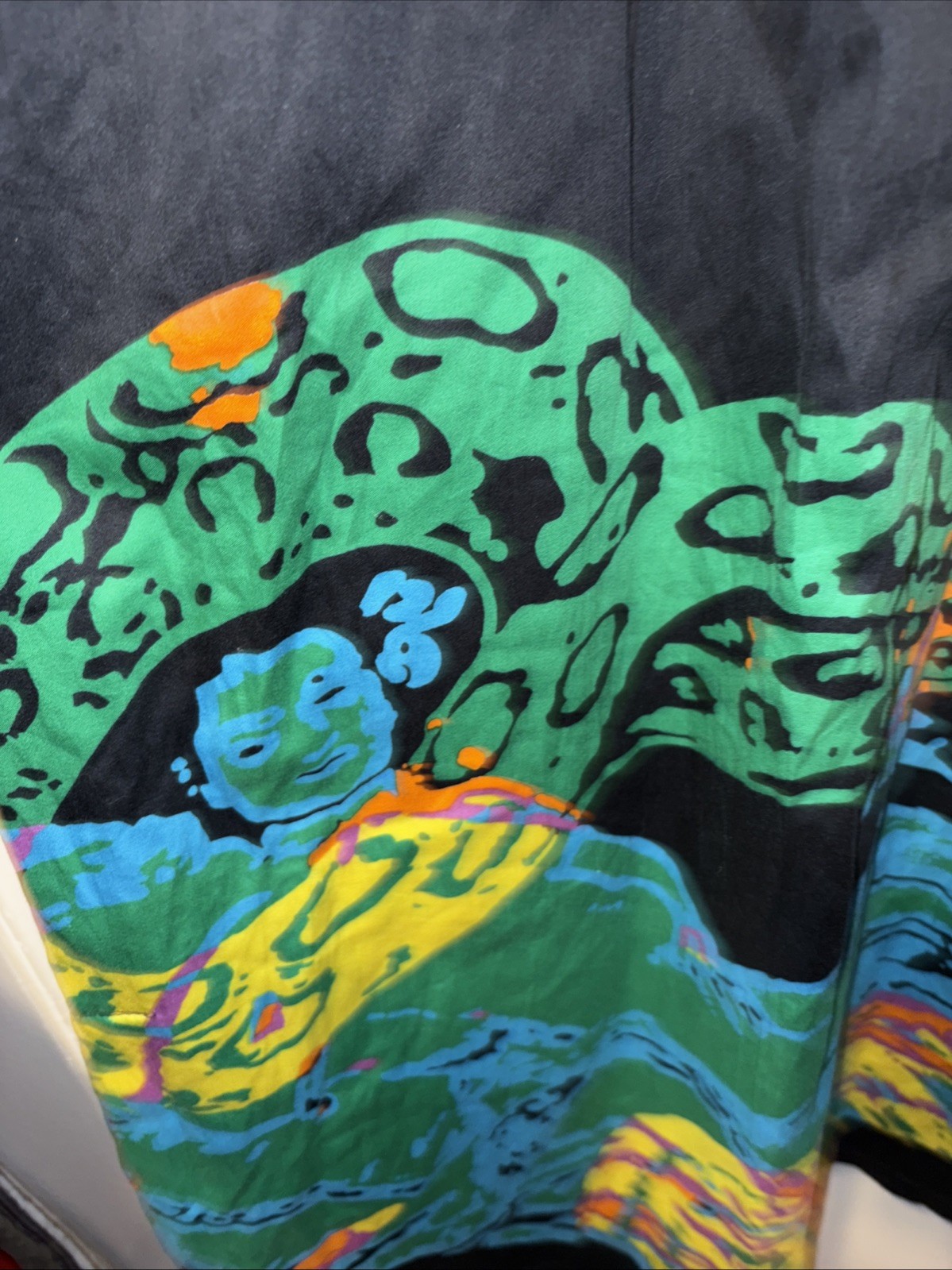 frida kahlo dress vintage metal zipper & abstract mexican style large