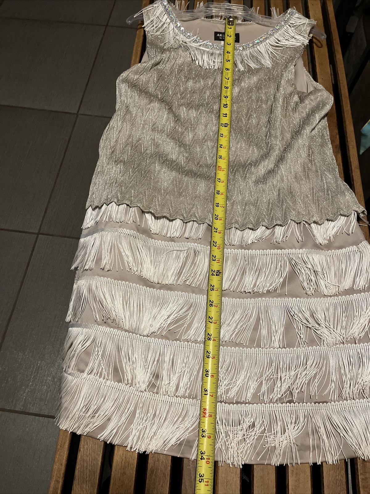 Vintage Arianna by Rachel Kaye Fringe Flapper Dress Style 271981 USA Size 14