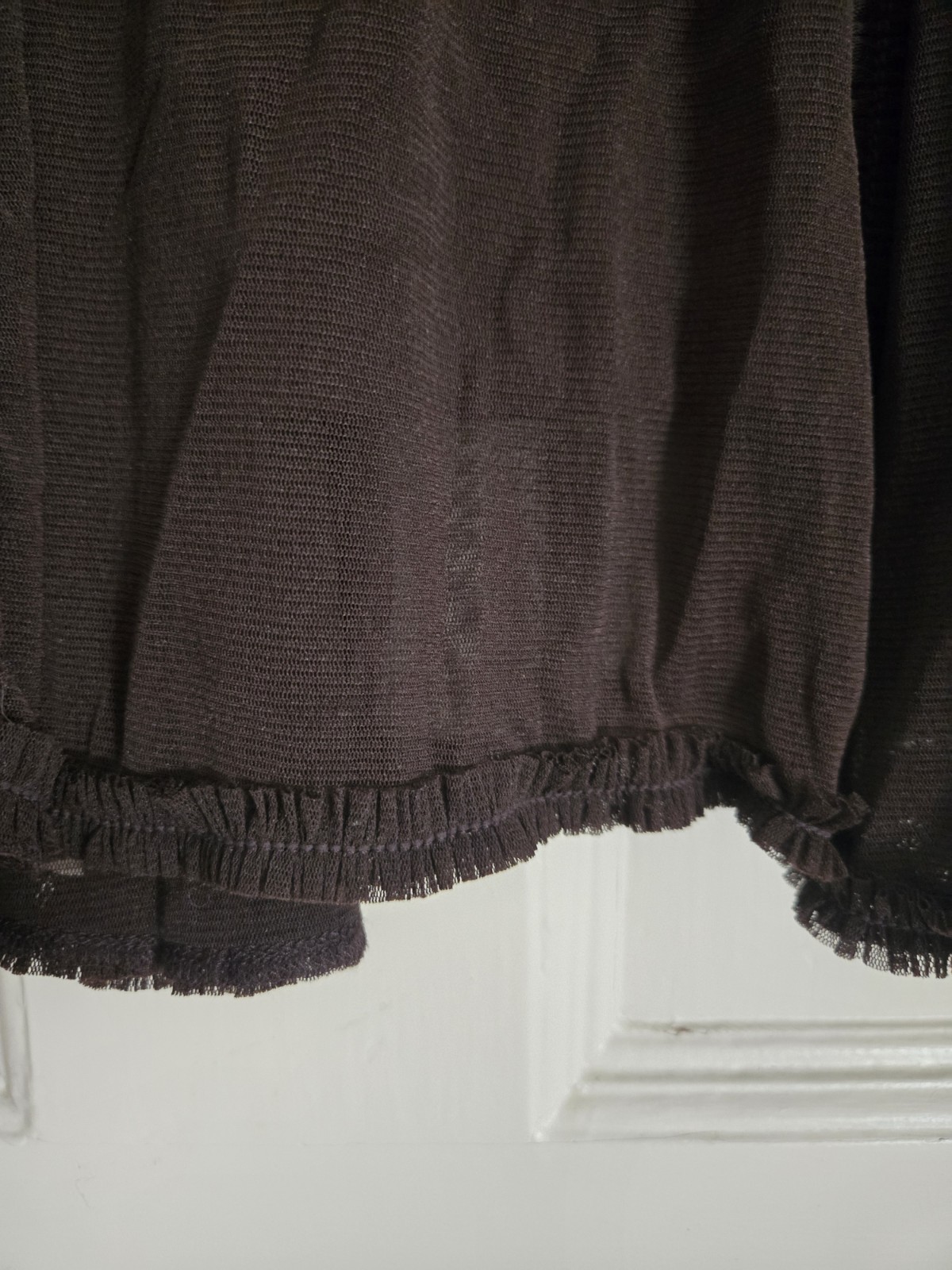 Max Studio Women Fairy Grunge Mesh Fringe Poly Midi Skirt Size M Vintage Y2K USA