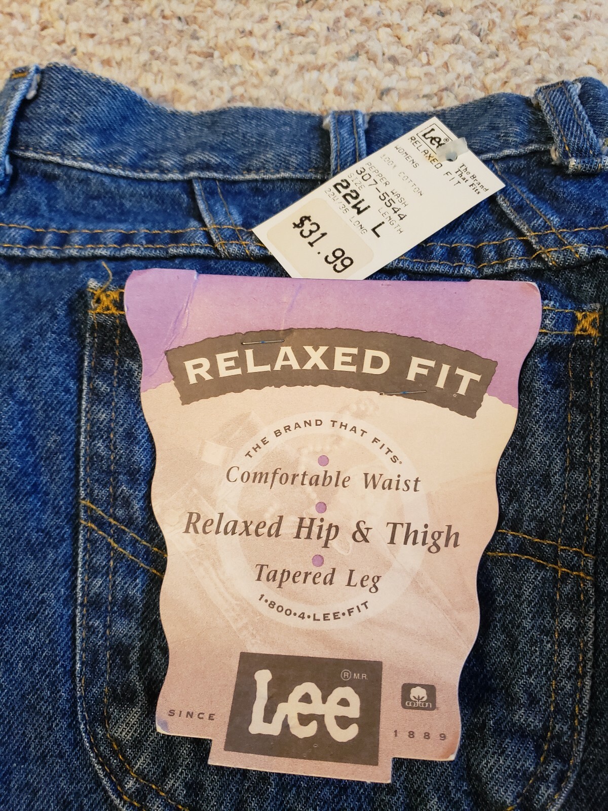 Vintage Lee Jeans Women’s 22W Long USA Union Made Mom Jeans NWT 307-5544 3994 Q2