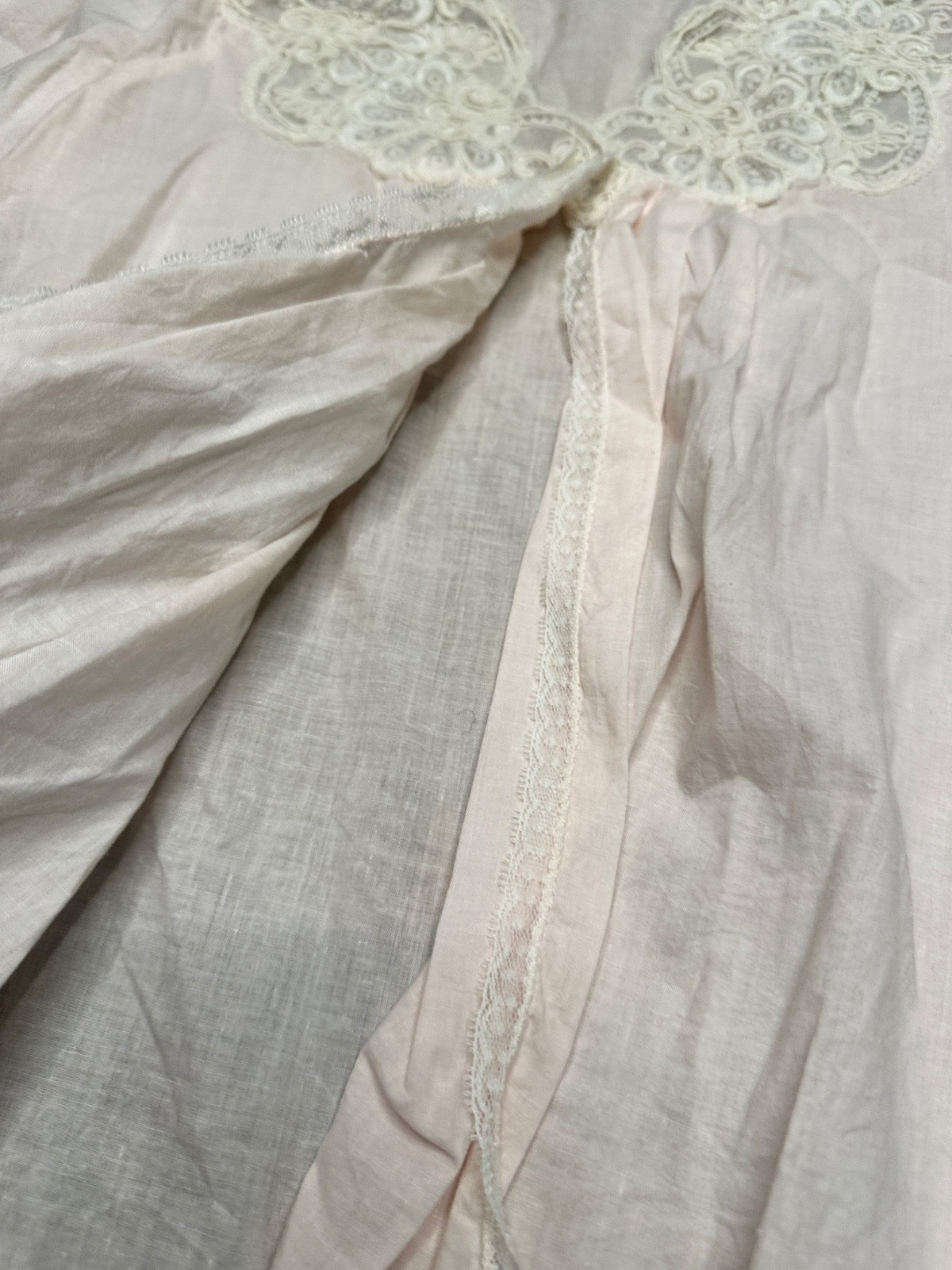 VTG BARBIZON PAJAMA TOP WOMENS S COQUETTE TWEE LACE ROMANTIC