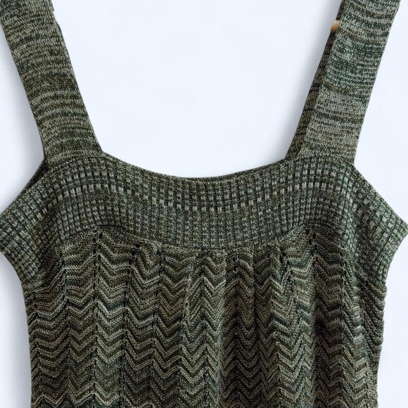 Fairycore Whimsical Y2K Sweater Project Sage Green Knit Mini Tank Dress Sz S