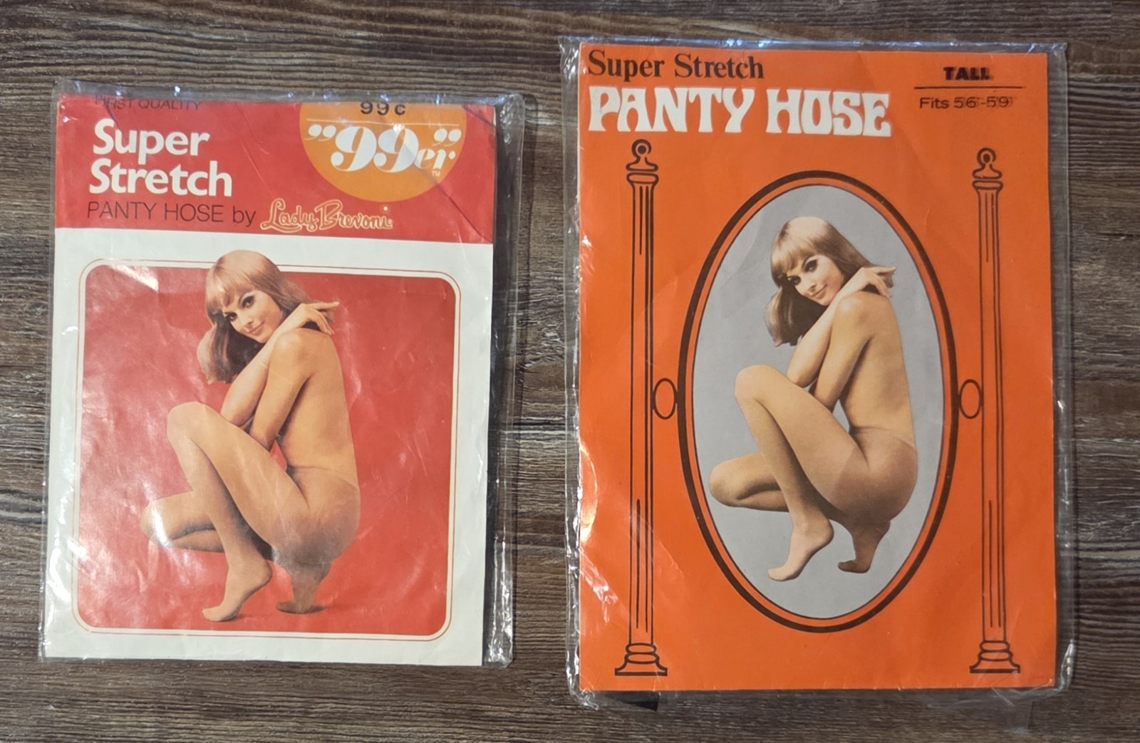 Super Stretch Pantyhose Brevoni Hosiery Tall Beigetone Lot Of 2 Pairs Vintage