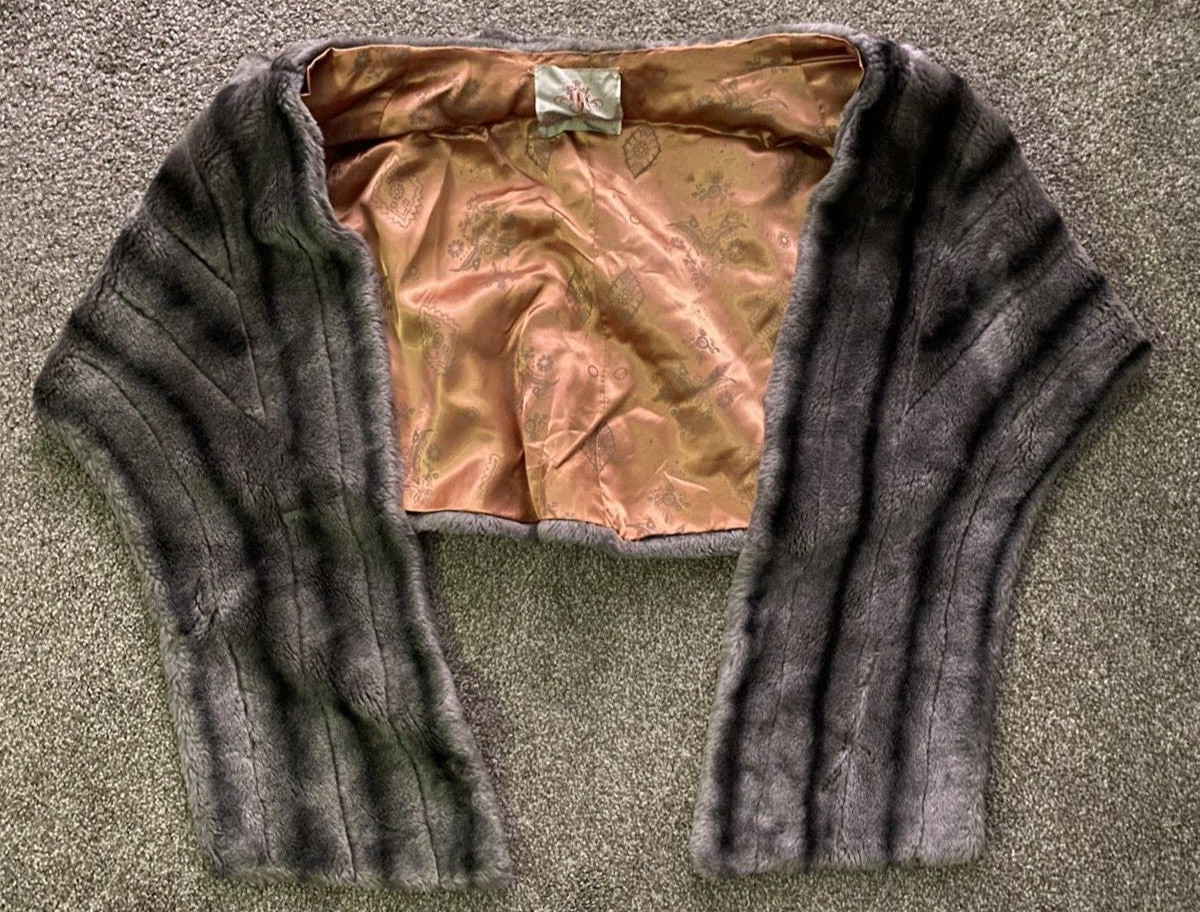 Vintage Faux Fur Mink Stole Jacket Stoll Orlon Dynel