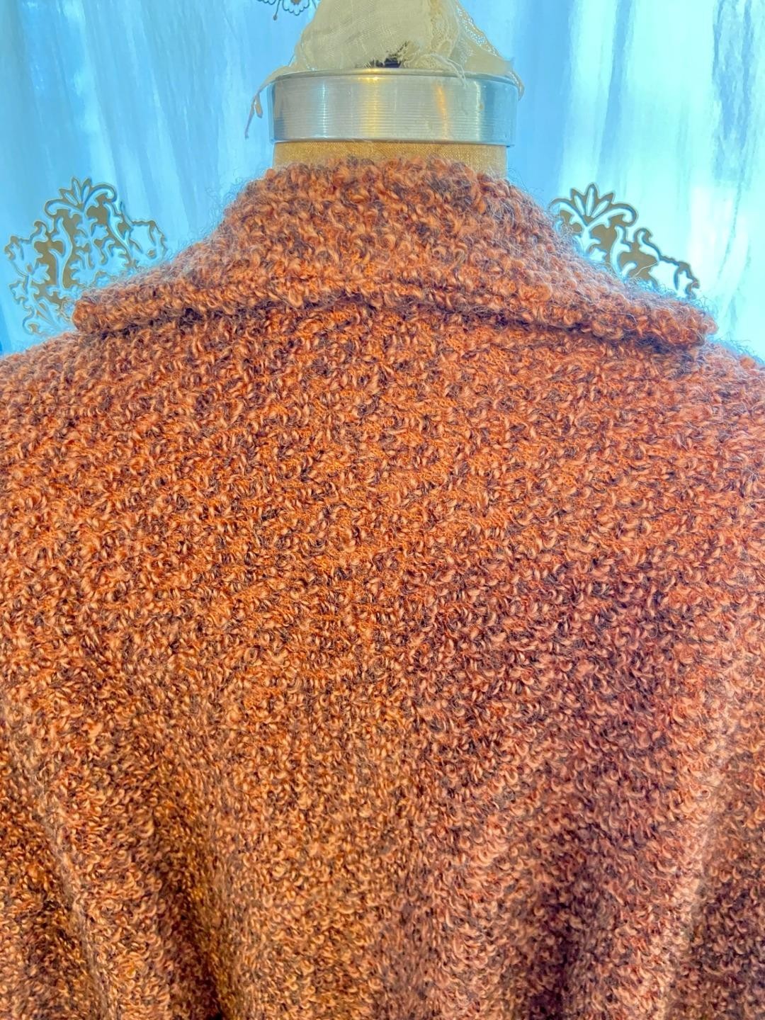 Vintage 30s 40s THE SPECIALTY HOUSE Orange Poodle Cloth Cape Capelet Whimsigoth