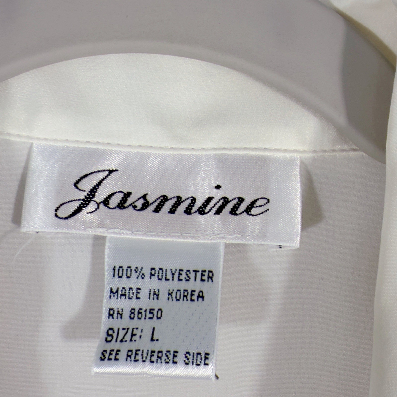 Vintage Jasmine Long Sleeve Blouse Women’s Size Large Baroque Regal Sheer Ivory