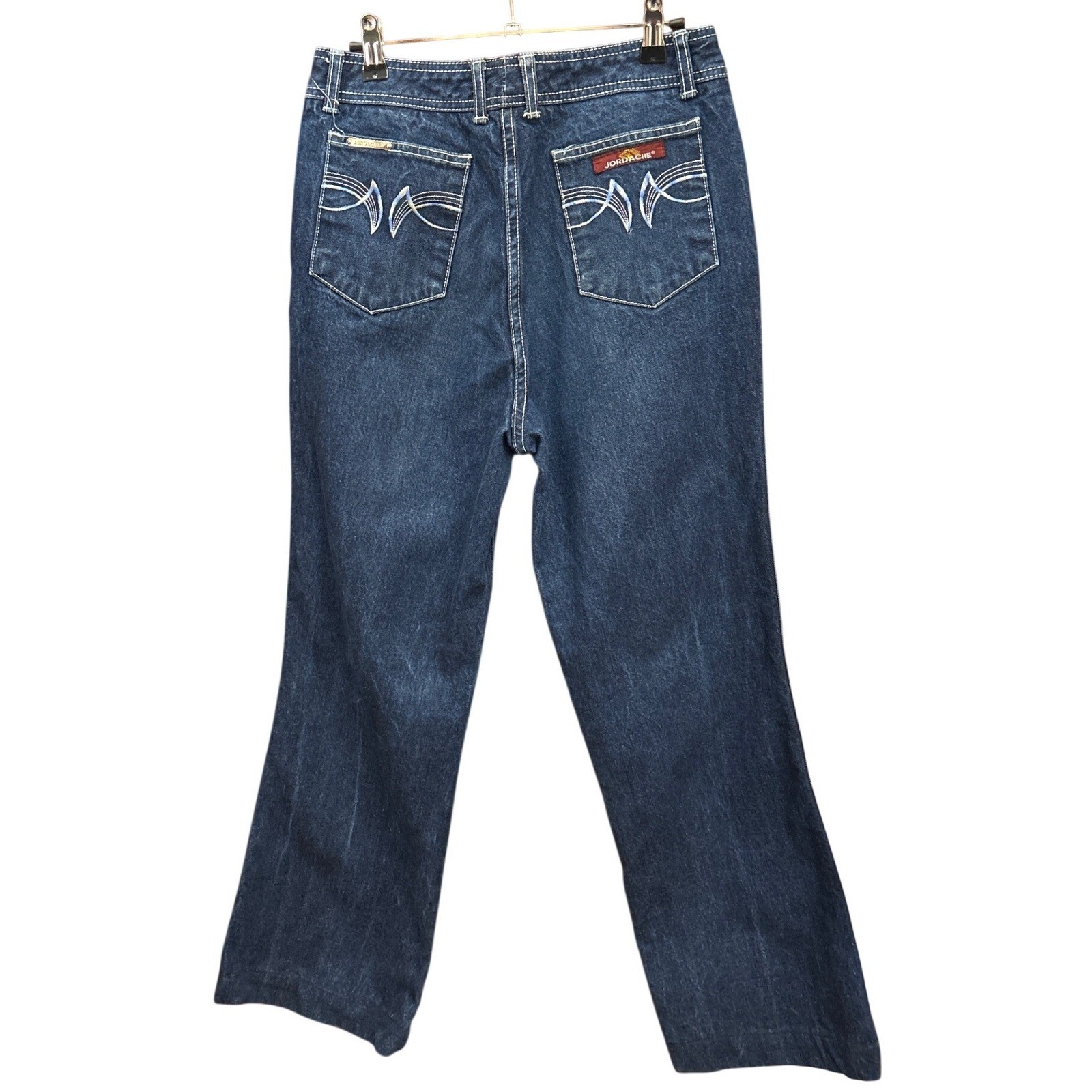 80s Jordache High Waisted Jeans Vintage Western Designer Denim Dark Wash Stitch