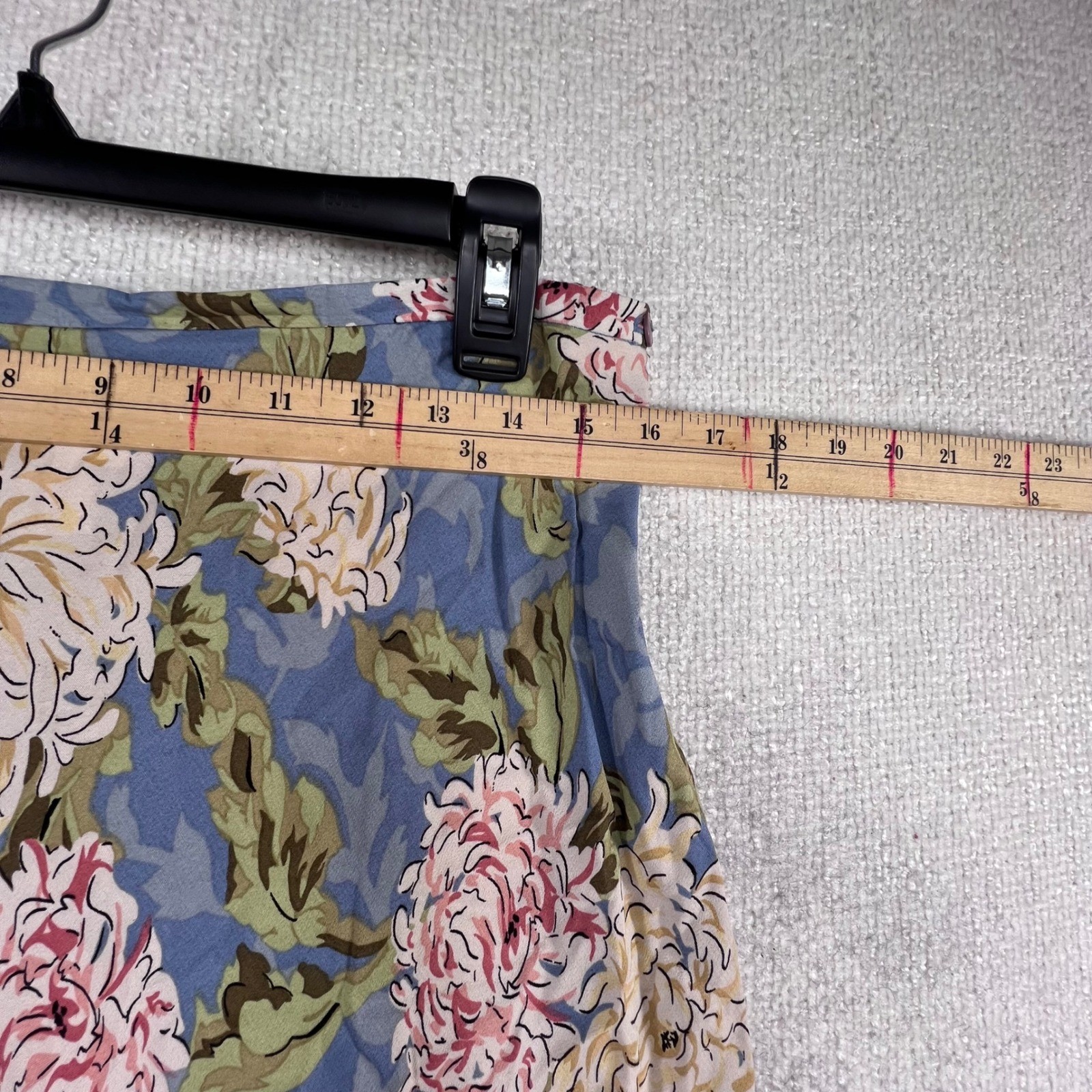 Via Sant Andrea Floral Maxi Skirt Blue A-Line Rayon Cottagecore Y2K Size 16T