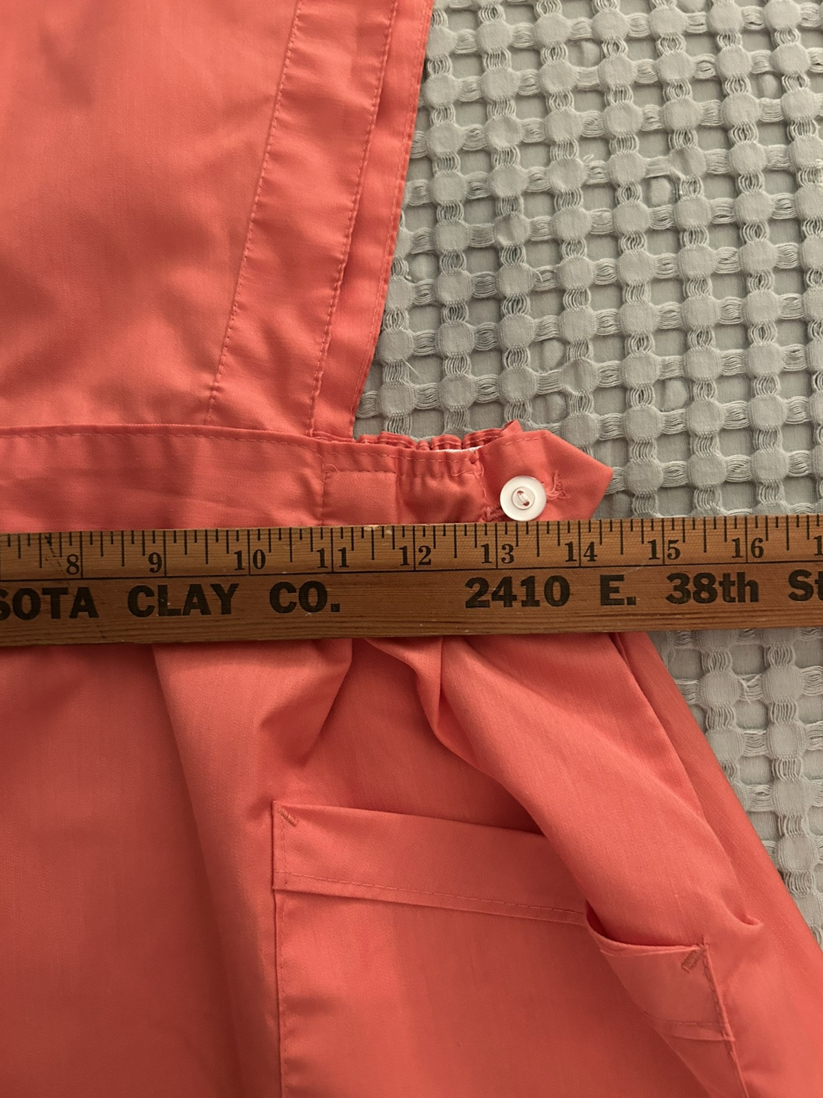 Vtg Fashion Seal Shane Apron Dress Pink Cottage Core Medium Smock Button Strap