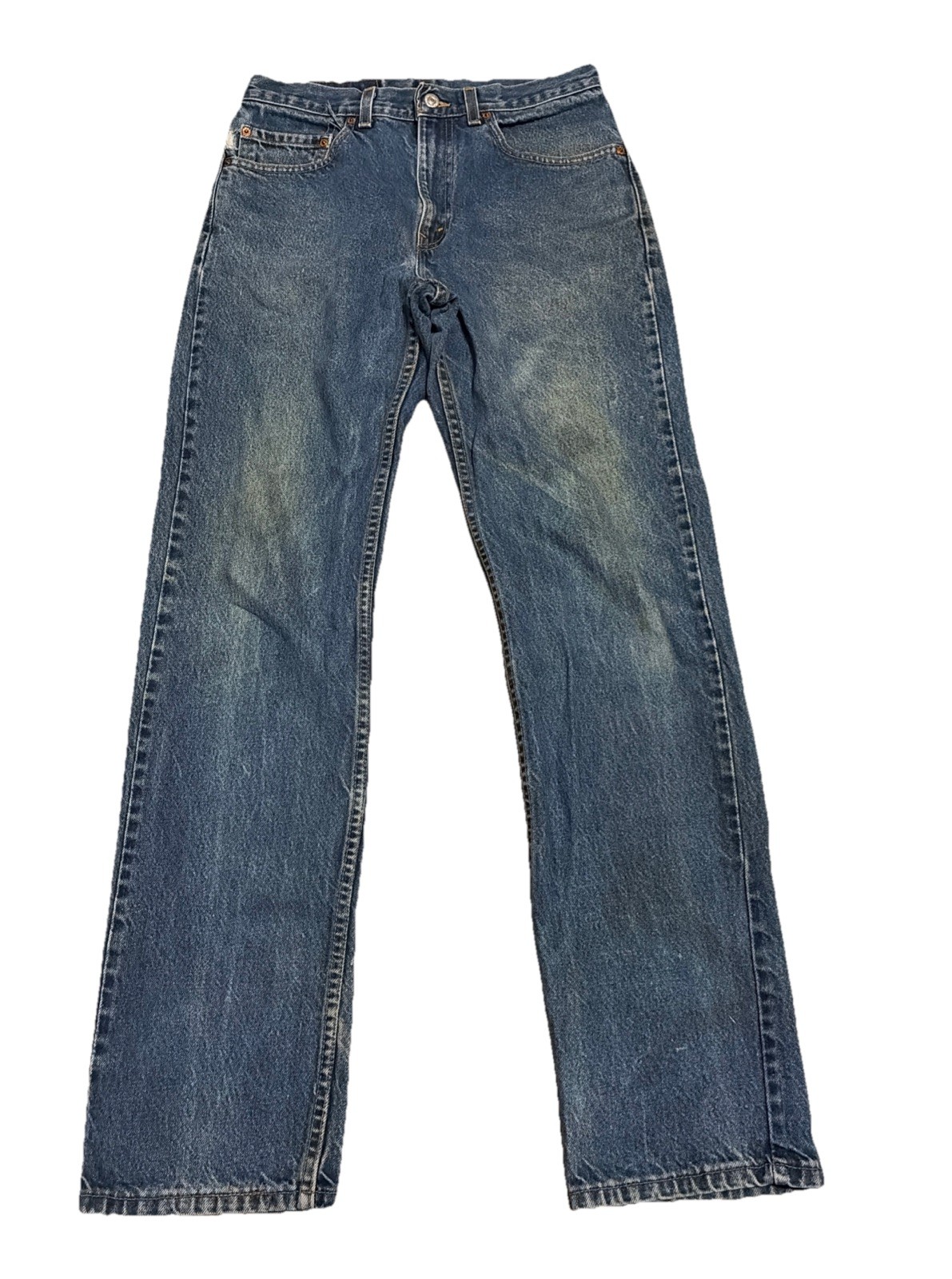 Vintage Levis 505 0216 Red Tab Blue Jeans Denim Womens 30×33 USA Made Fades 90s