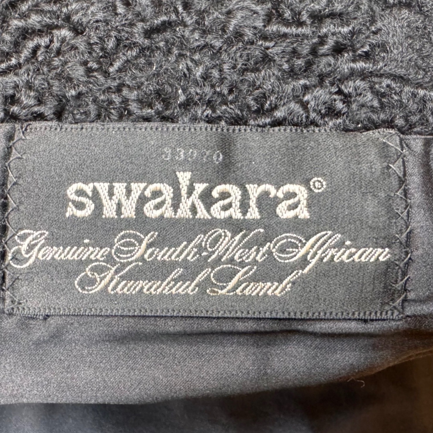VTG Mink Trim Swakara Genuine South African Karakul Lamb Fur Swing Coat XL/1X