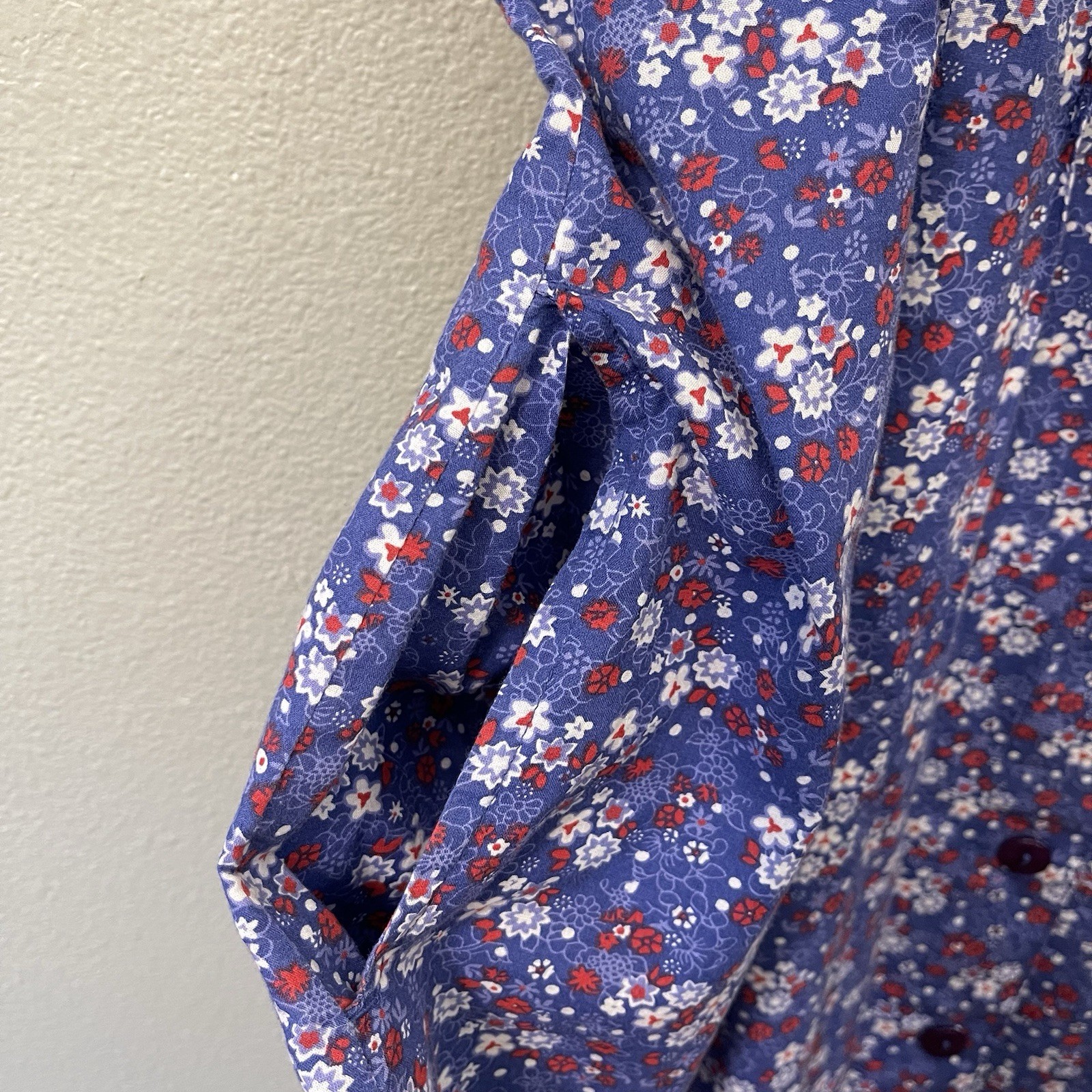 VTG Serengeti Prairie Dress Ditzy Floral Back Tie Americana Cottagecore Sz L ?