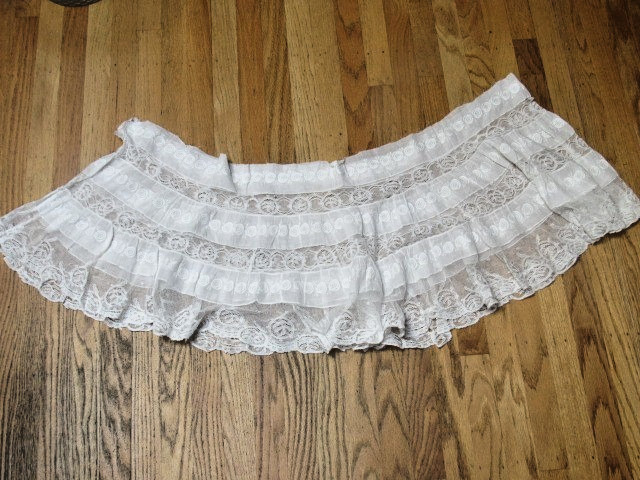 Victorian White Bottom Part Petticoat Skirt Circle 72” Around As Is