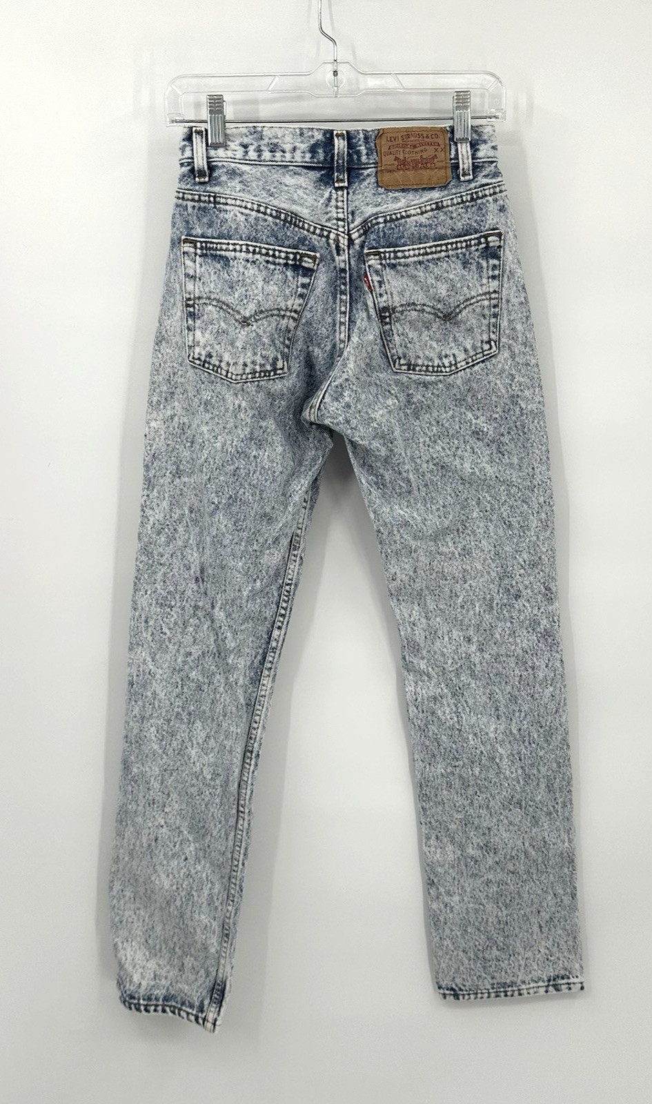 LEVIS 501 jeans acid wash blue 25W 31L US 2 4 vintage 80s 90s high rise straight