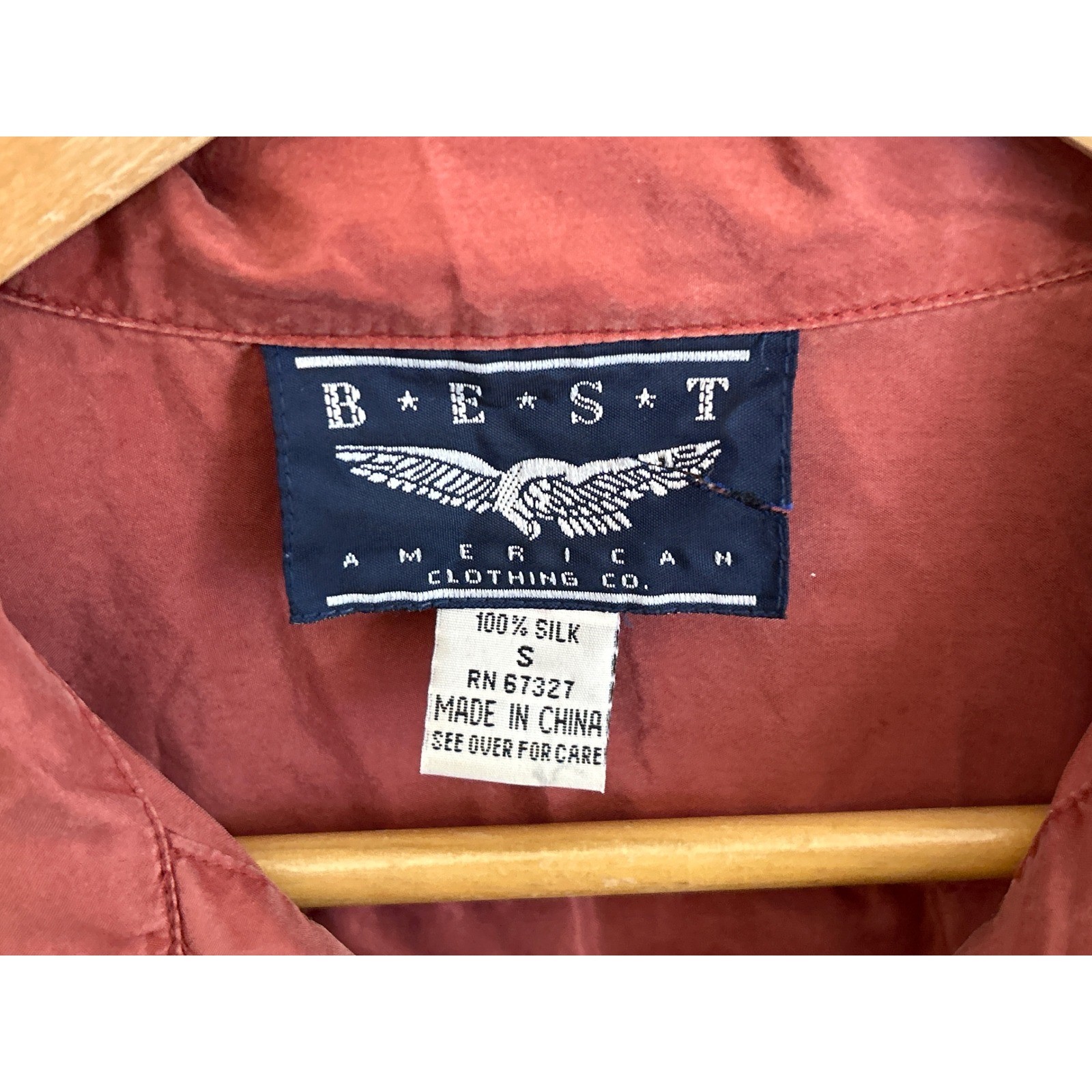 90s BEST American Silk Sleeveless Top Boho Minimalist Terracotta Frog Toggle S