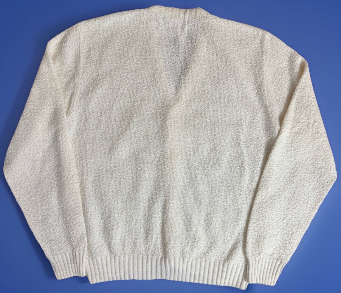 Vintage Medium White Cardigan Brentwood Sportswear 100% Orlon Acrylic