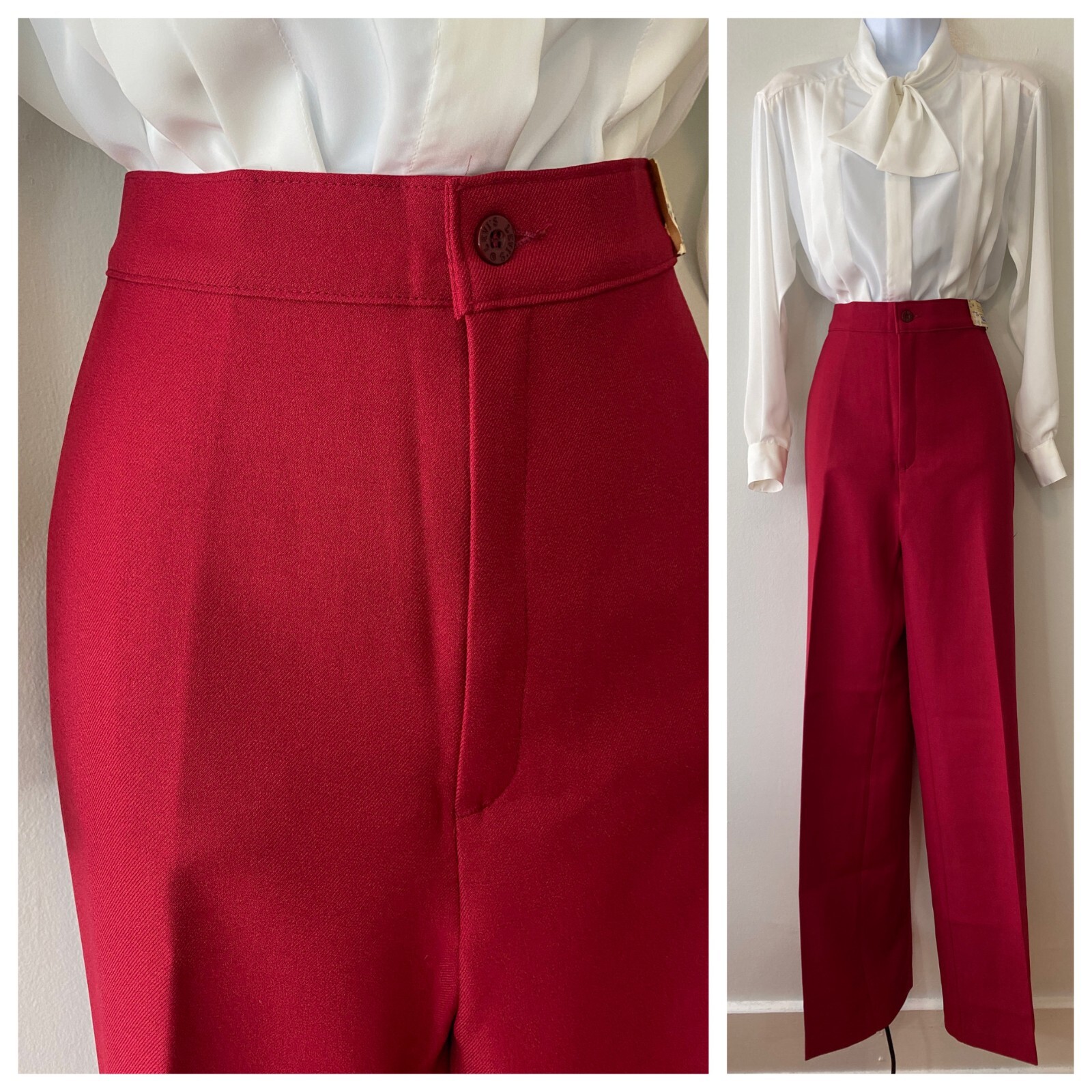Vintage Levis Bend Over Pant Womens Straight Leg Vtg 14 Berry Trousers 28×33 New
