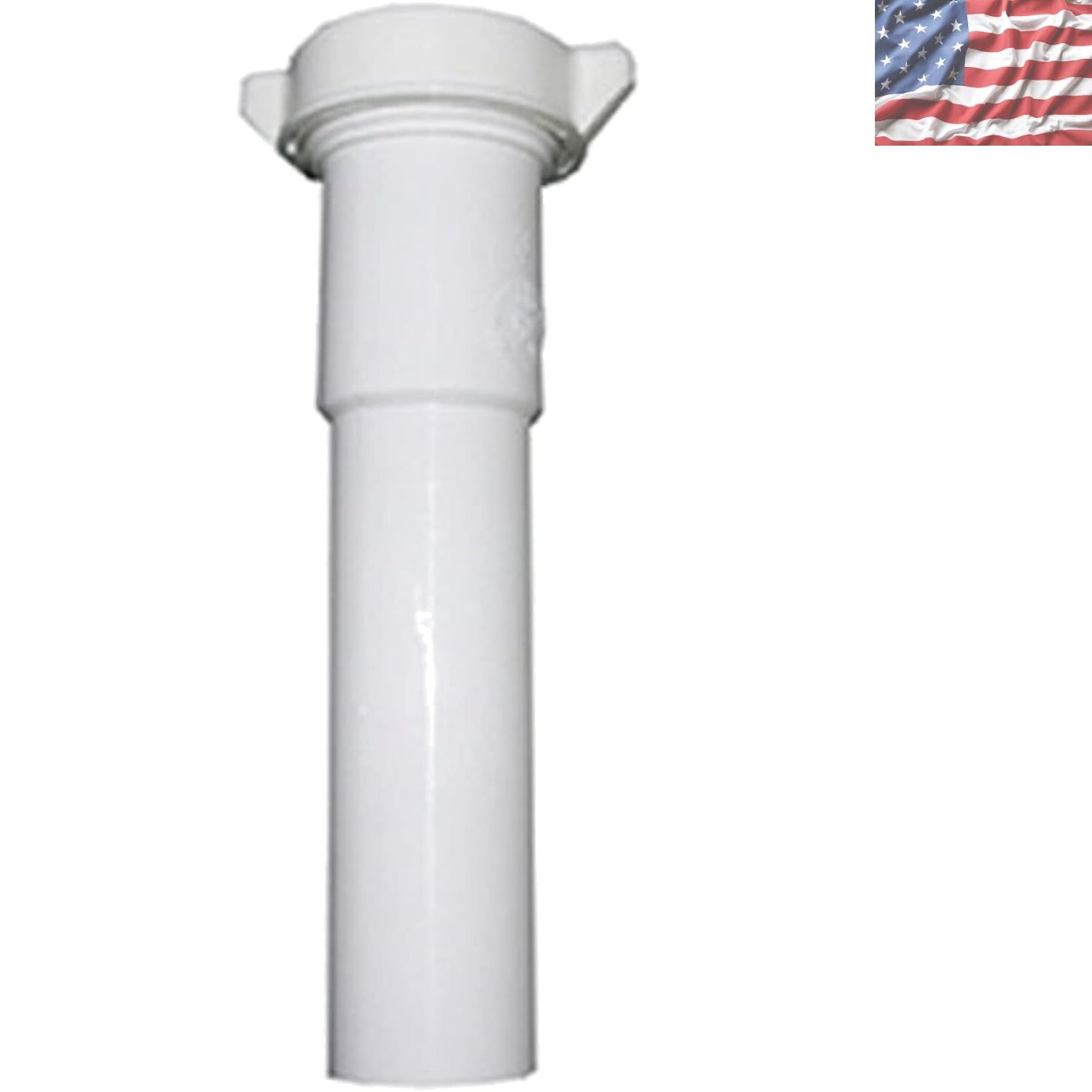 Versatile 12-Inch White Plastic Drain Extension with Slip Joint & Hardware