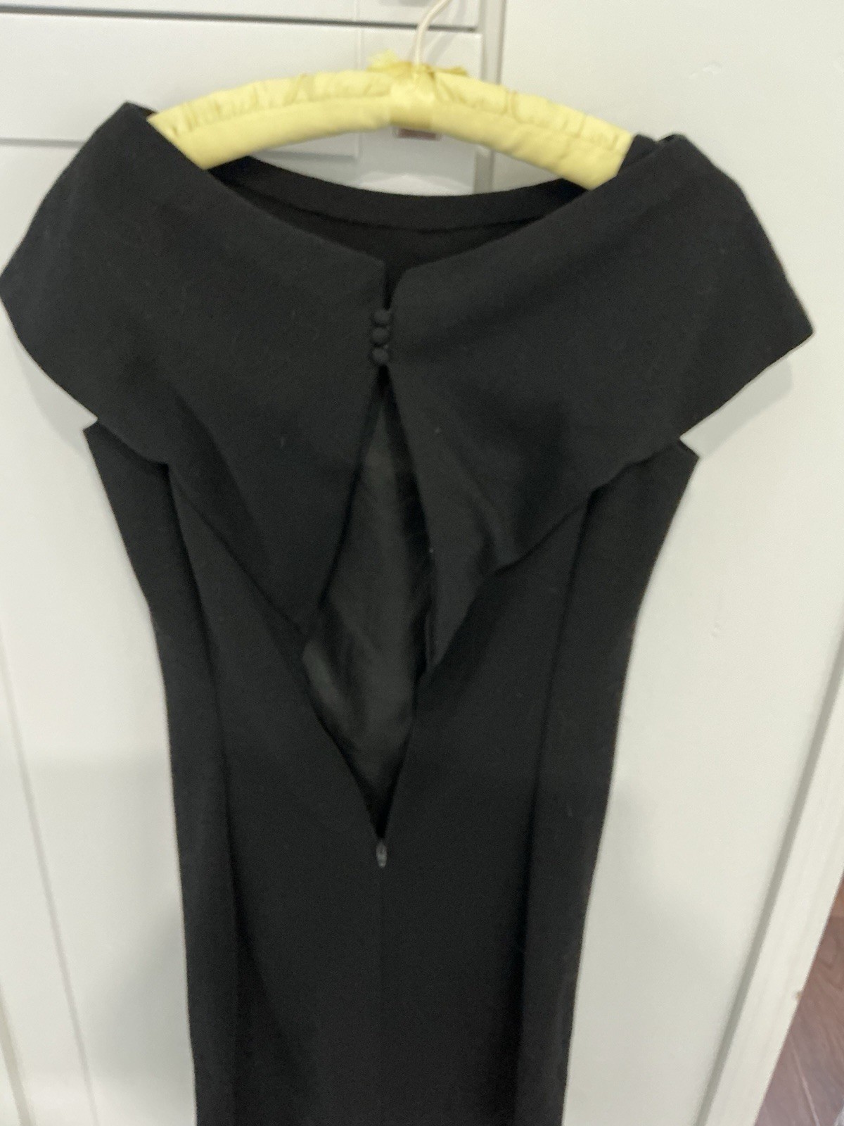 Pauline Trigere Vintage Rare Black Wool Sleeveless Cocktail Dress