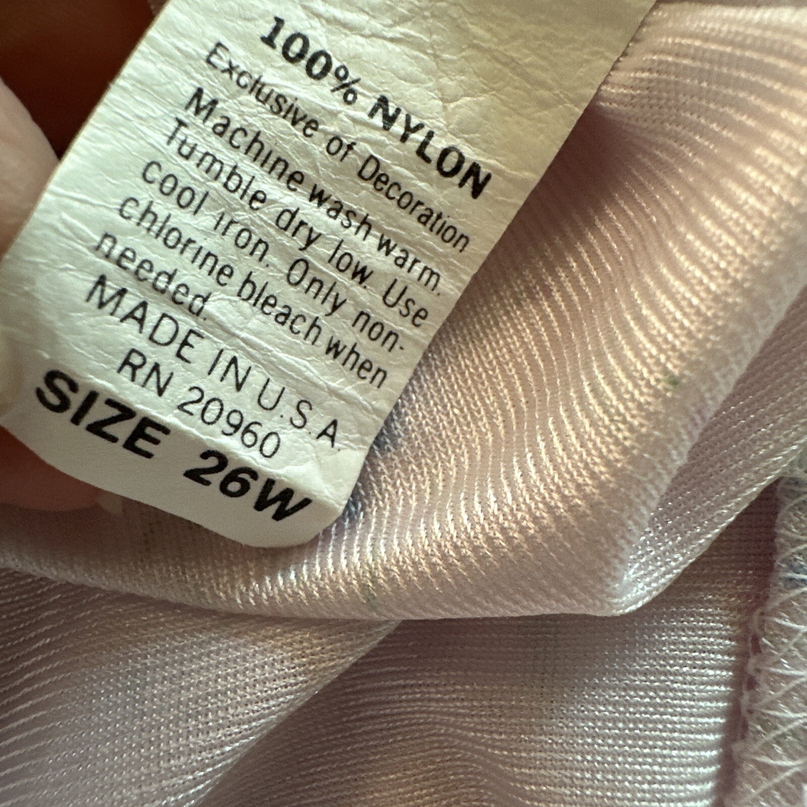 Vtg Floral Nylon Nightgown Sissy Plus 26W USA Miss Diva Pink