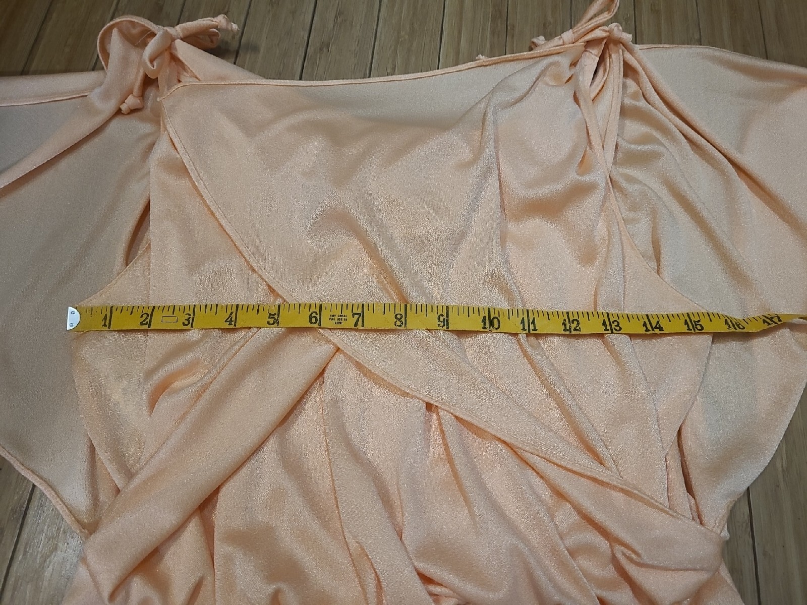 Vintage 70s Grecian Maxi Dress Womens 11/12 Draped Apricot Peach Cottage EASTER