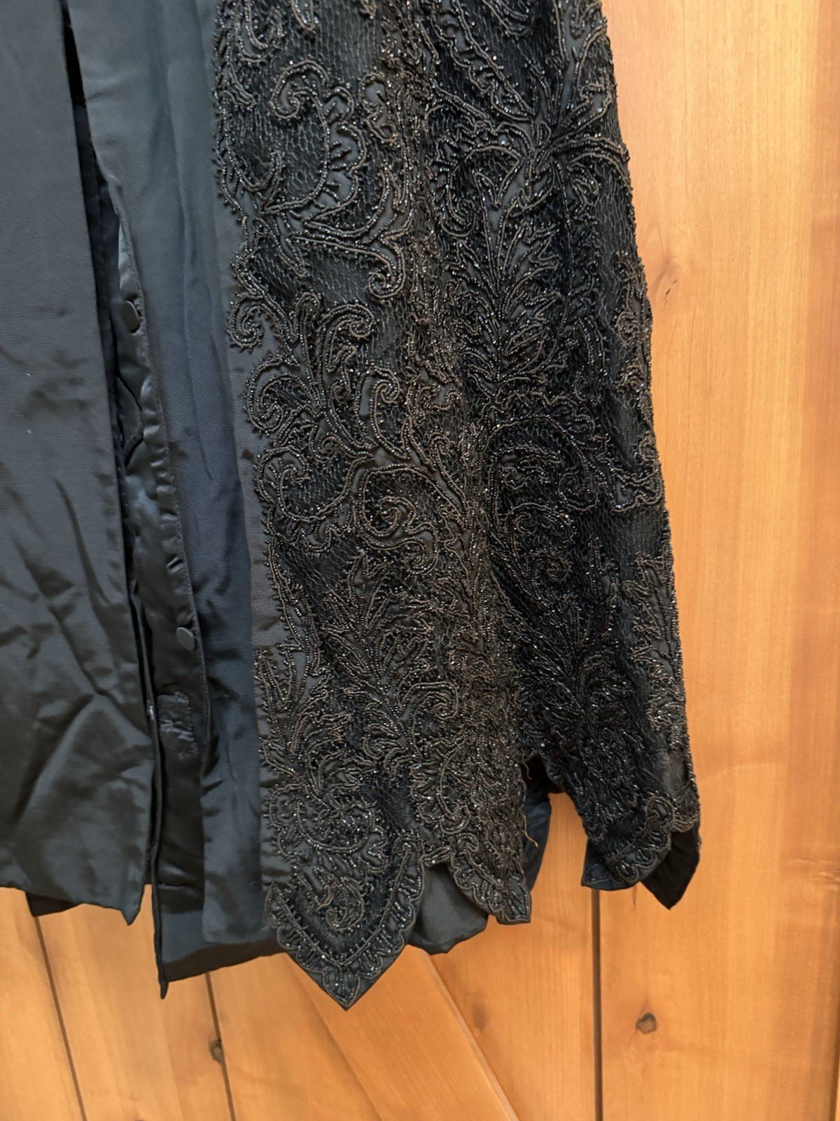 Antique Edwardian Victorian Black Mourning Cape Jacket Beaded Intricate Beadwork