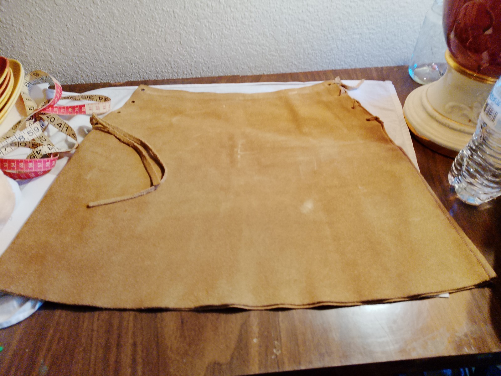 Fringed Leather 2 piece mini skirt and vest. Hippie/Western/Indian See notes