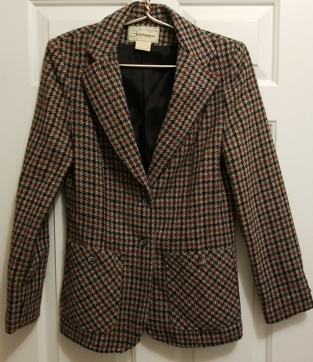 Vintage 80’s BRONSON OF CALIFORNIA 2 Button Blazer Jacket ~ Herringbone ~ 9/10