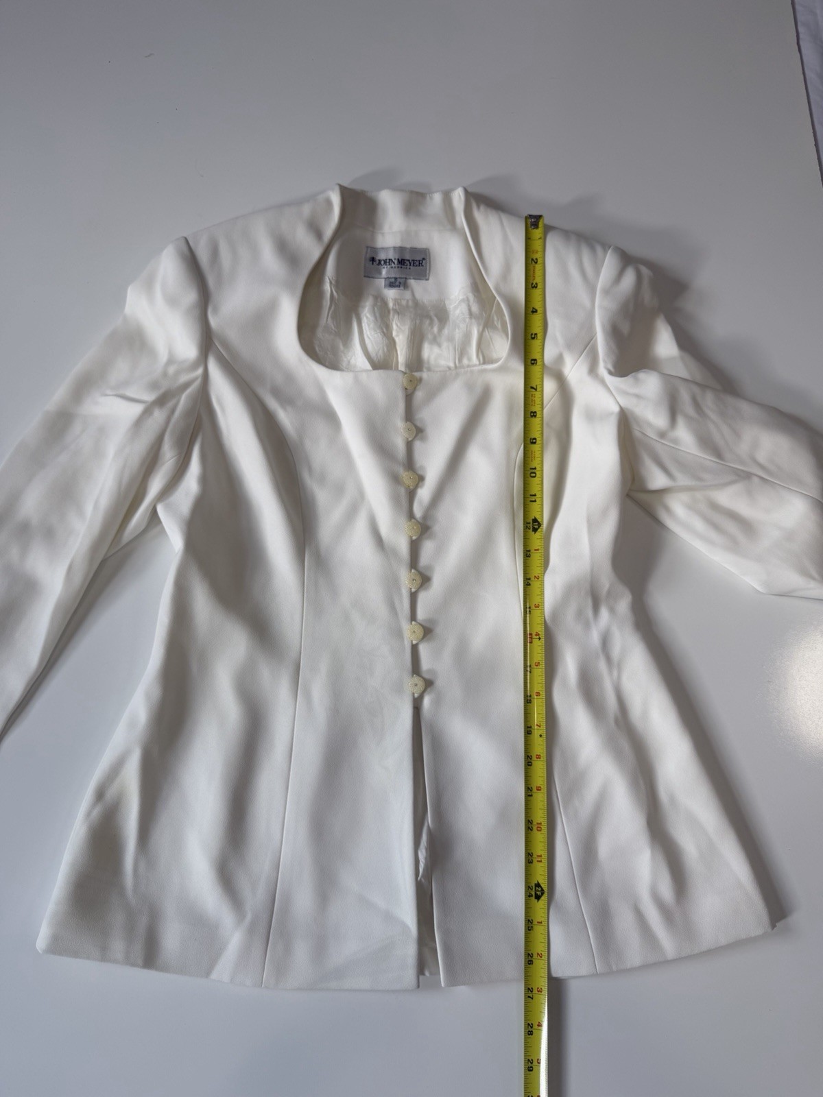 John Meyer of Norwich Women 2PC Ivory Skirt Suit Size 10 Lined Classic
