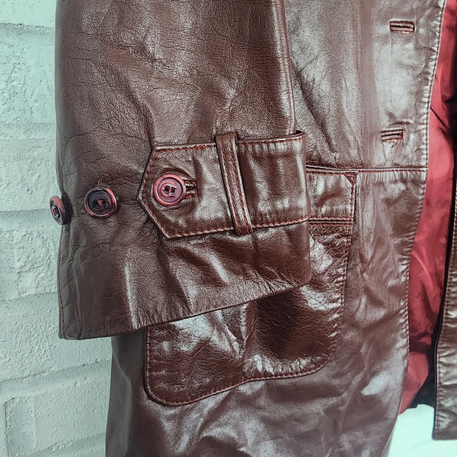 Rare 70/80s Vintage Etienne Aigner Leather Jacket Oxblood Classic Brass Hardware