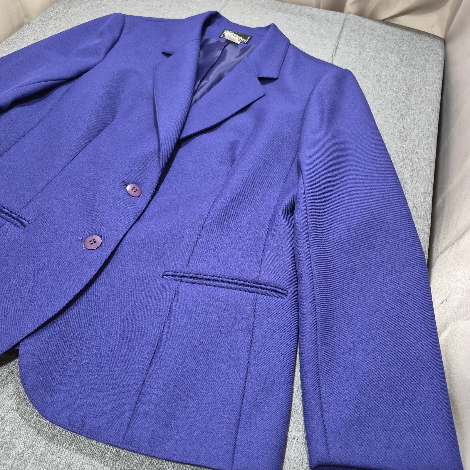 Vintage Haberdashery Women’s Classic Blazer Two Button Jacket Size 12 Purple