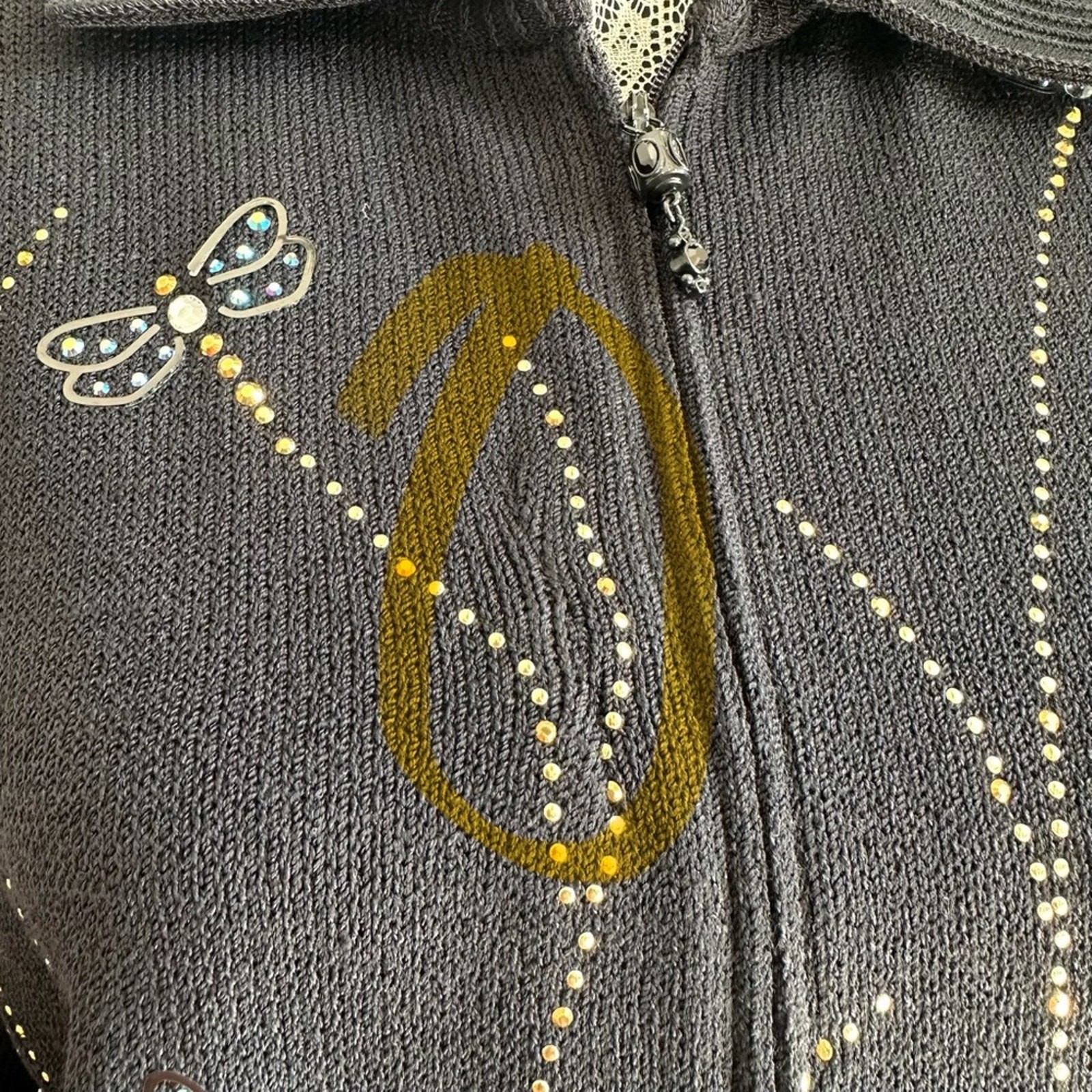 Vintage St.John Evening Knit Jacket with Dragonflies size 8