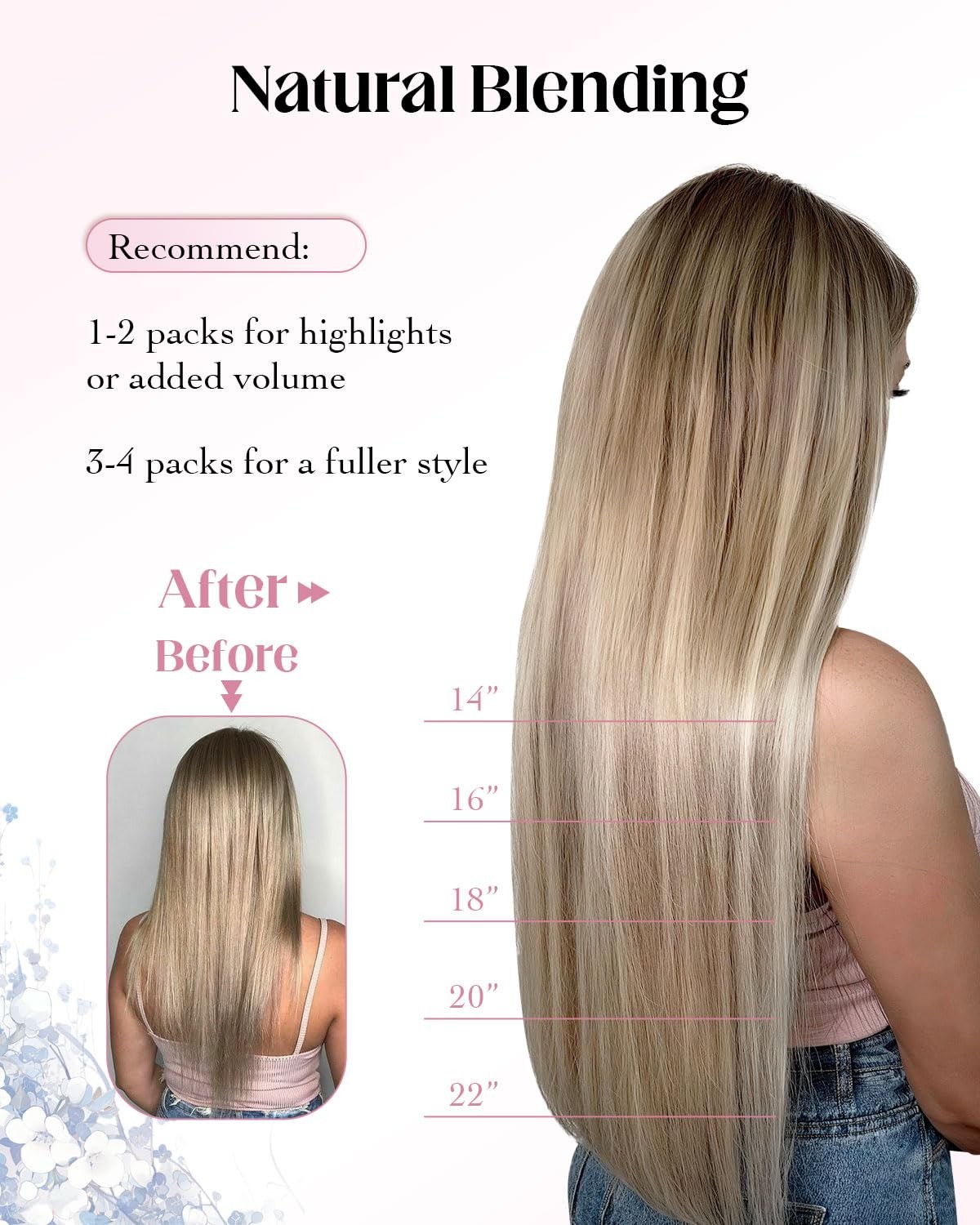 XDhair Invisble Tape in Hair Extensions Human Hair Ash Blonde Highlight Platinum