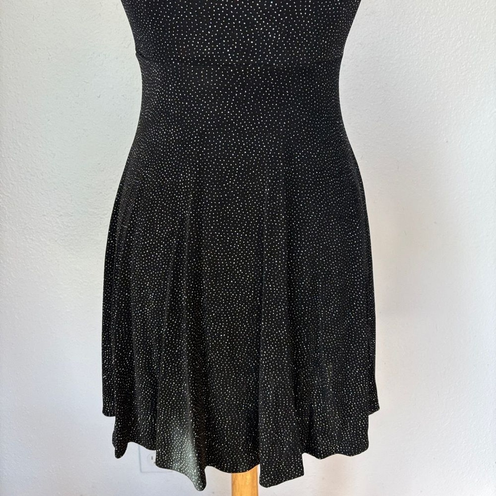 Vintage 90s Roberta Black and Silver Sparkle Mini Cocktail Dress Size Small