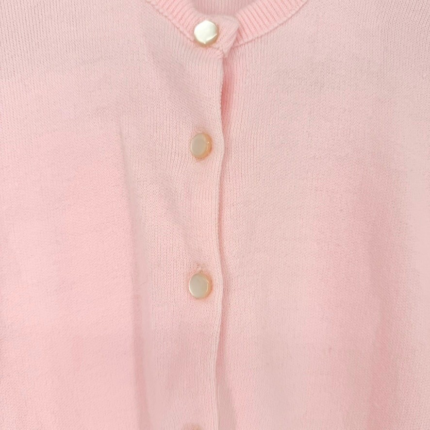 Vintage Lerner Shops Baby Pink Orlon Cardigan Sweater 50s 60s Twee Mod MCM