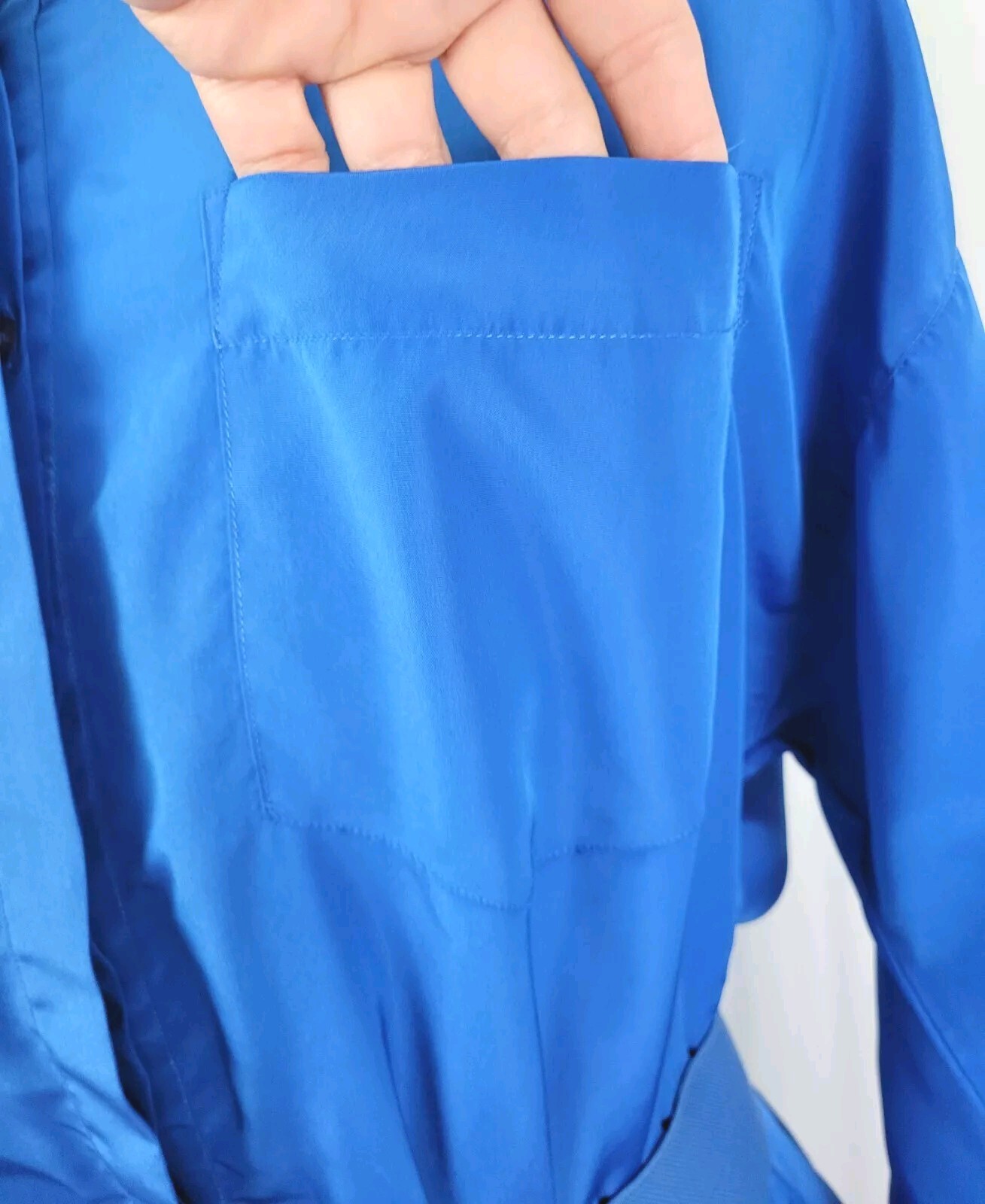 Vintage Impromptu L/S Blue Shirt Dress w Matching Belt Size 7/8