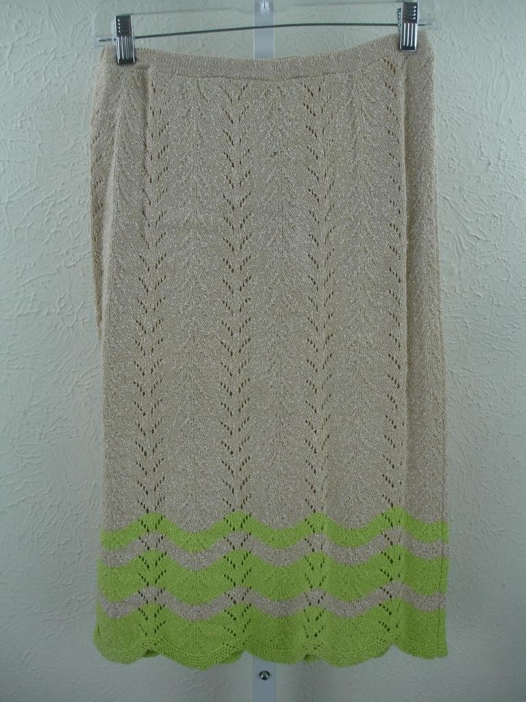 Women’s XS Vtg 1960’s Mister Cig 2-Pc Outfit Sweater Skirt Knit Beige Lime Green