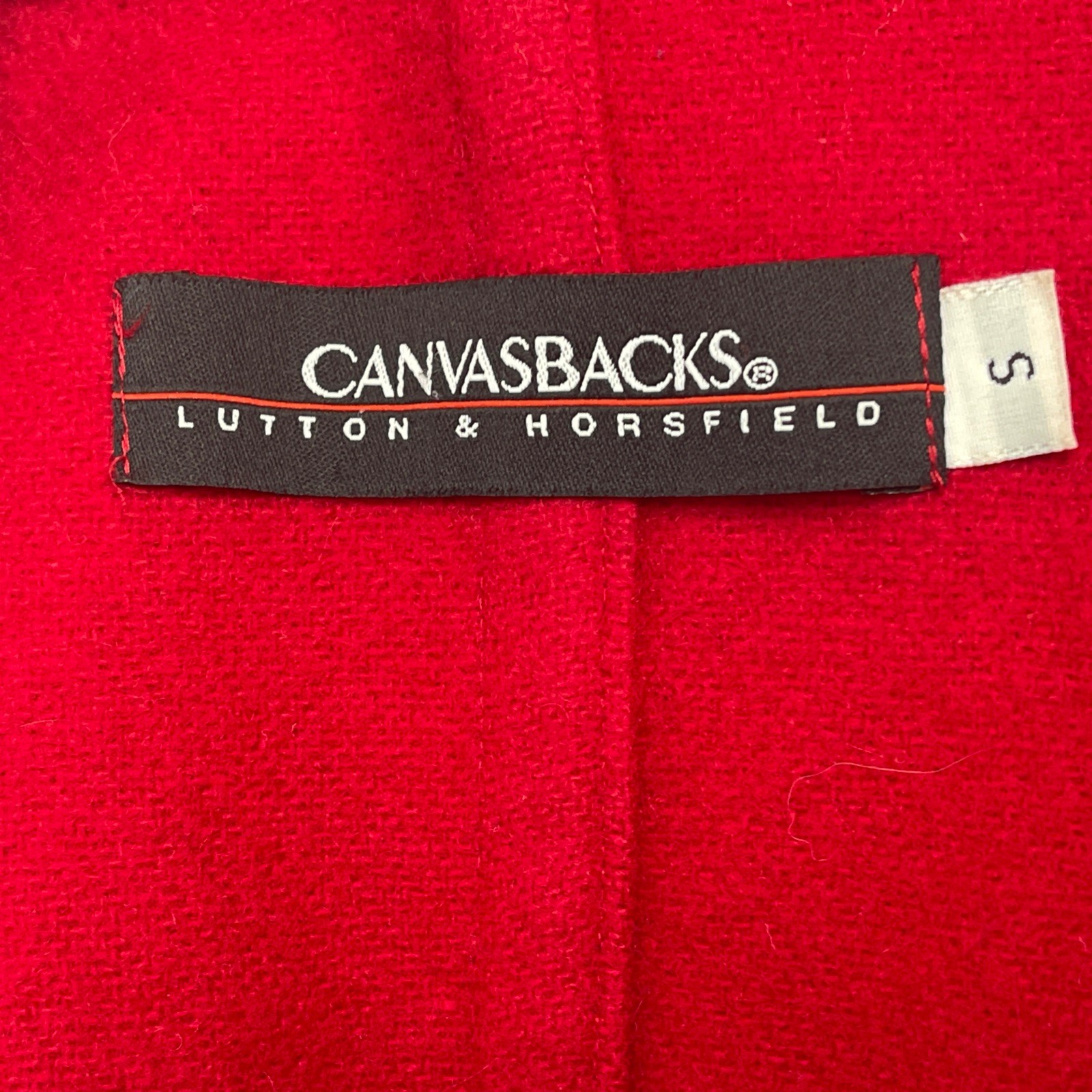 CANVASBACKS Wool Jacket 80’s Vintage Red with Colorful Details S