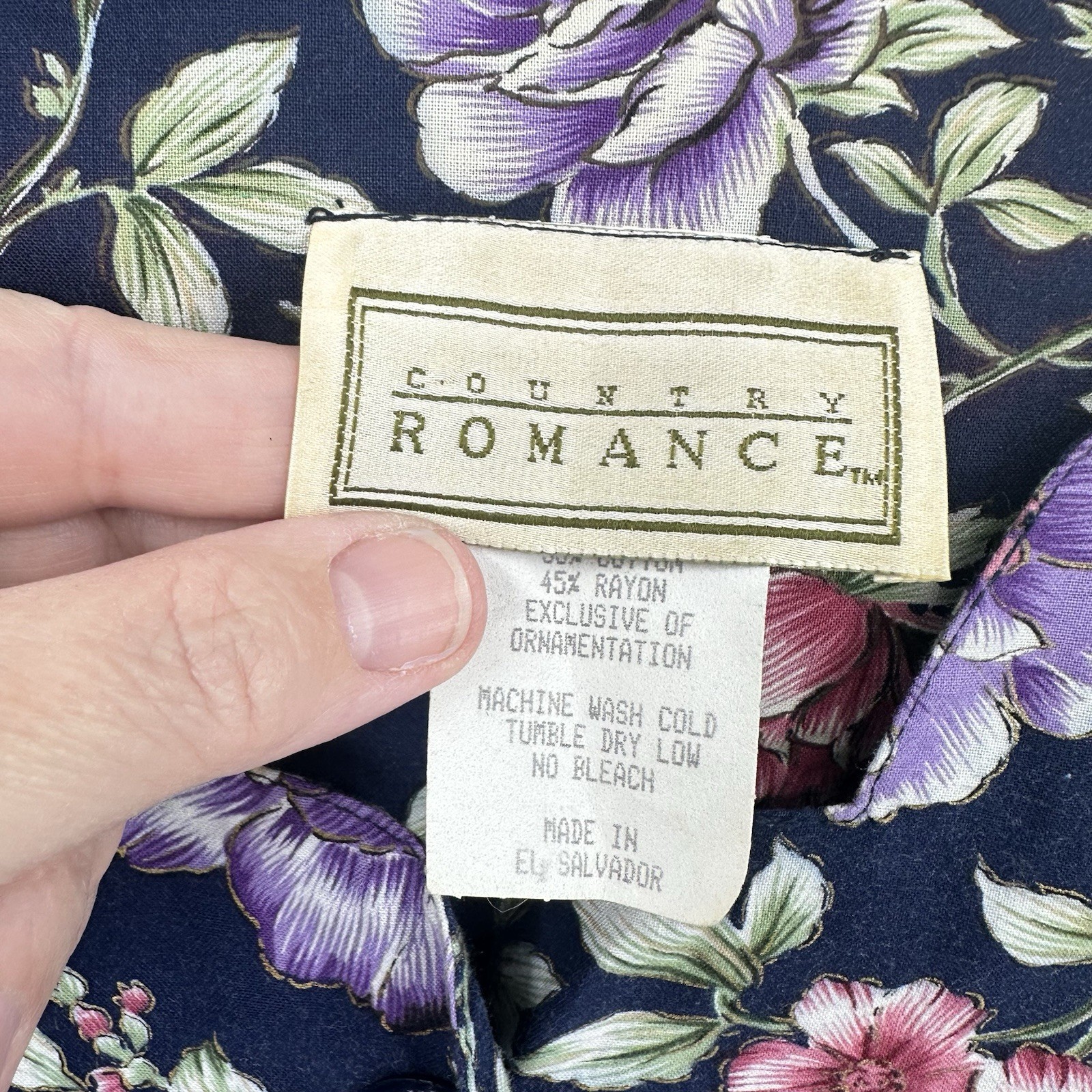 vintage 80s COUNTRY ROMANCE MAXI DRESS floral XL cottagecore prairie equestrian