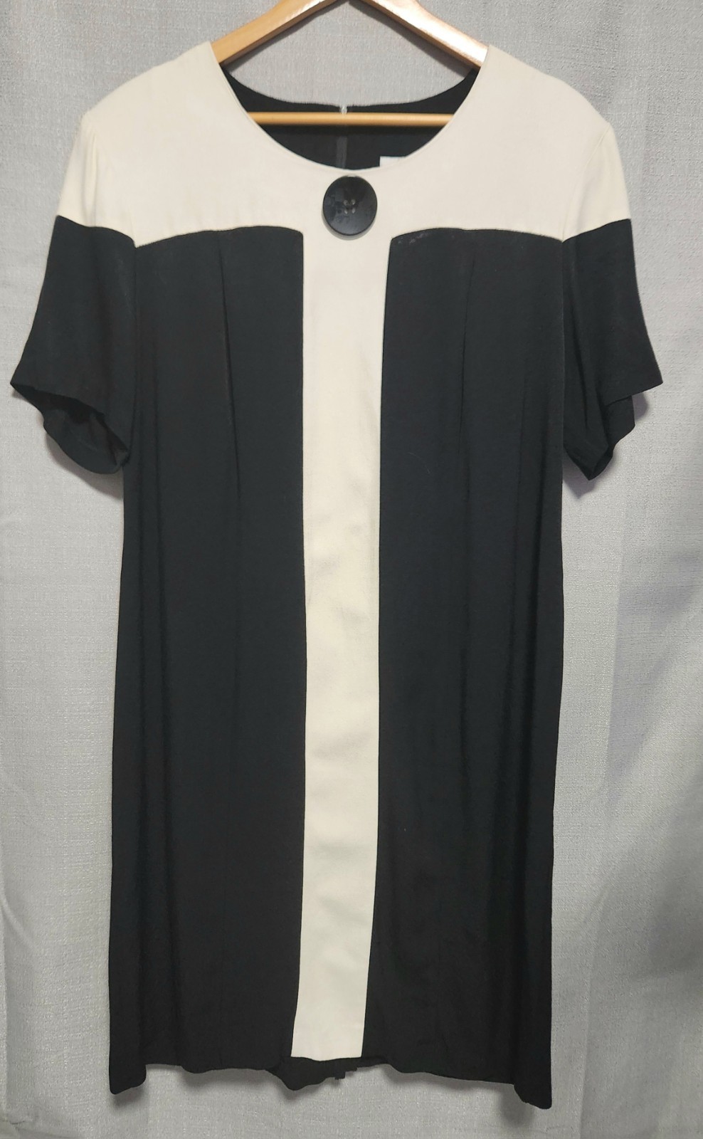 Vintage Betsy’s Things B&W Color Block Loose Fit Sheath Dress Women’s Size 18