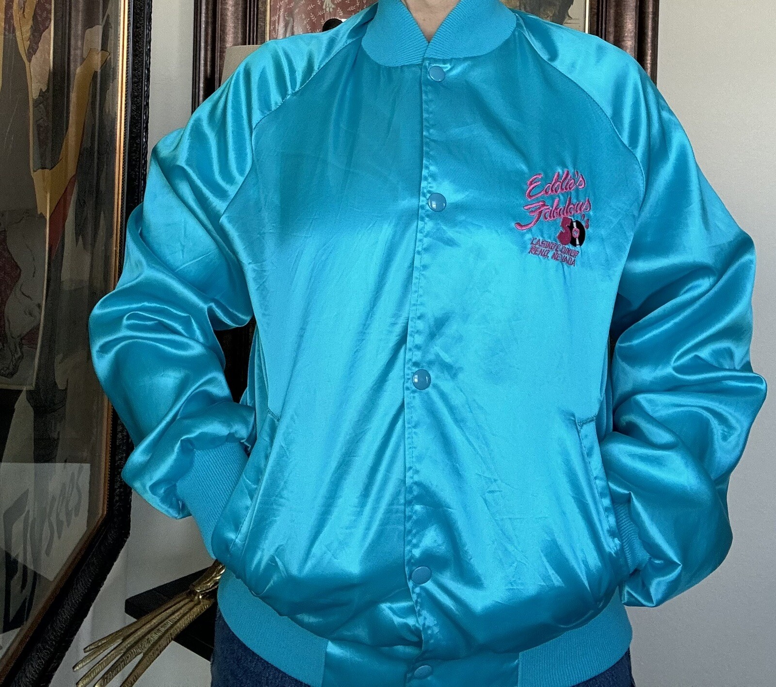 Vintage Eddie’s Fabulous 50’s Casino & Diner Jacket Sz S Reno NV Westark