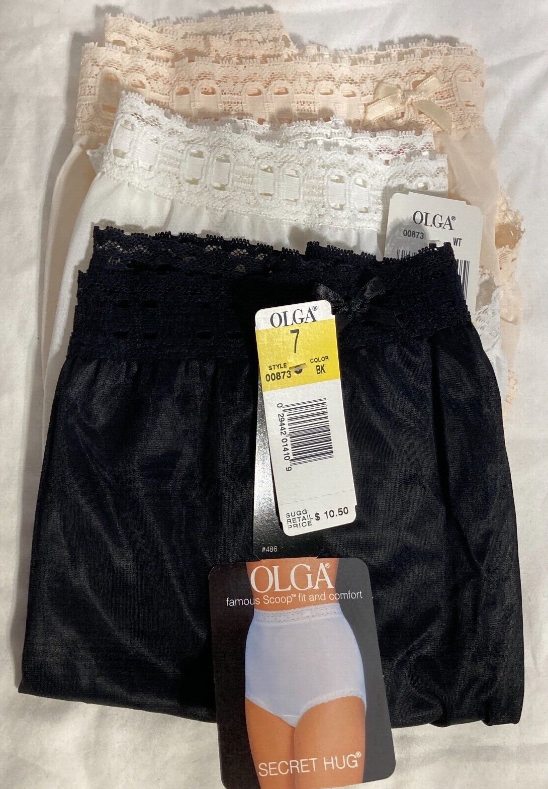 Vtg. Olga Panty Secret Hug Scoop fit Nylon Brief Women’s #0873 1pc Sz: 06, 07