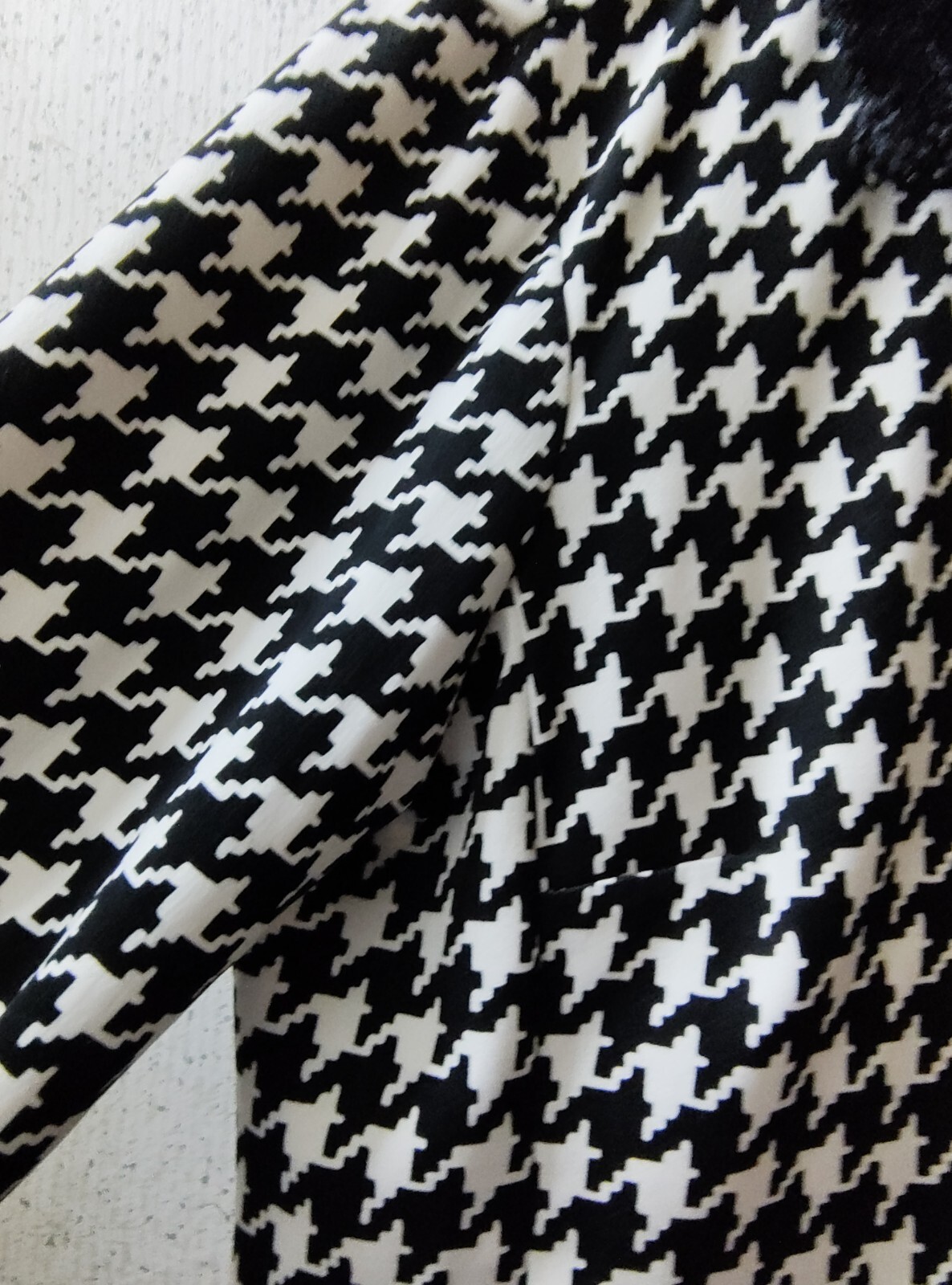 Vintage Pine Cove Houndstooth Jacket Zip-up Women’s 8 Fuzzy Collar Y2K 90s Clean