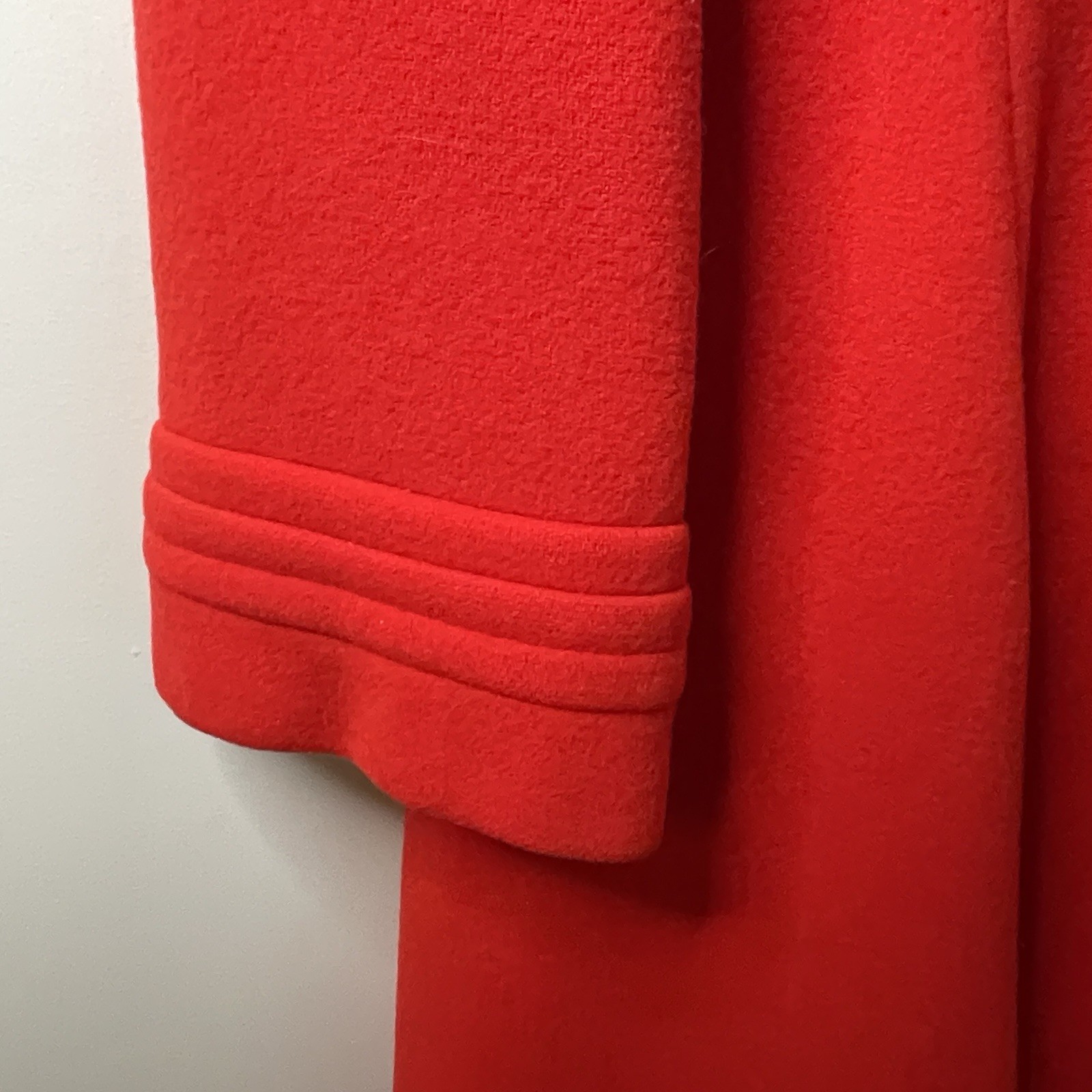 Vtg 60s Pauline Trigere Vermillion Wool Swing Coat RARE Mid Century Mod French